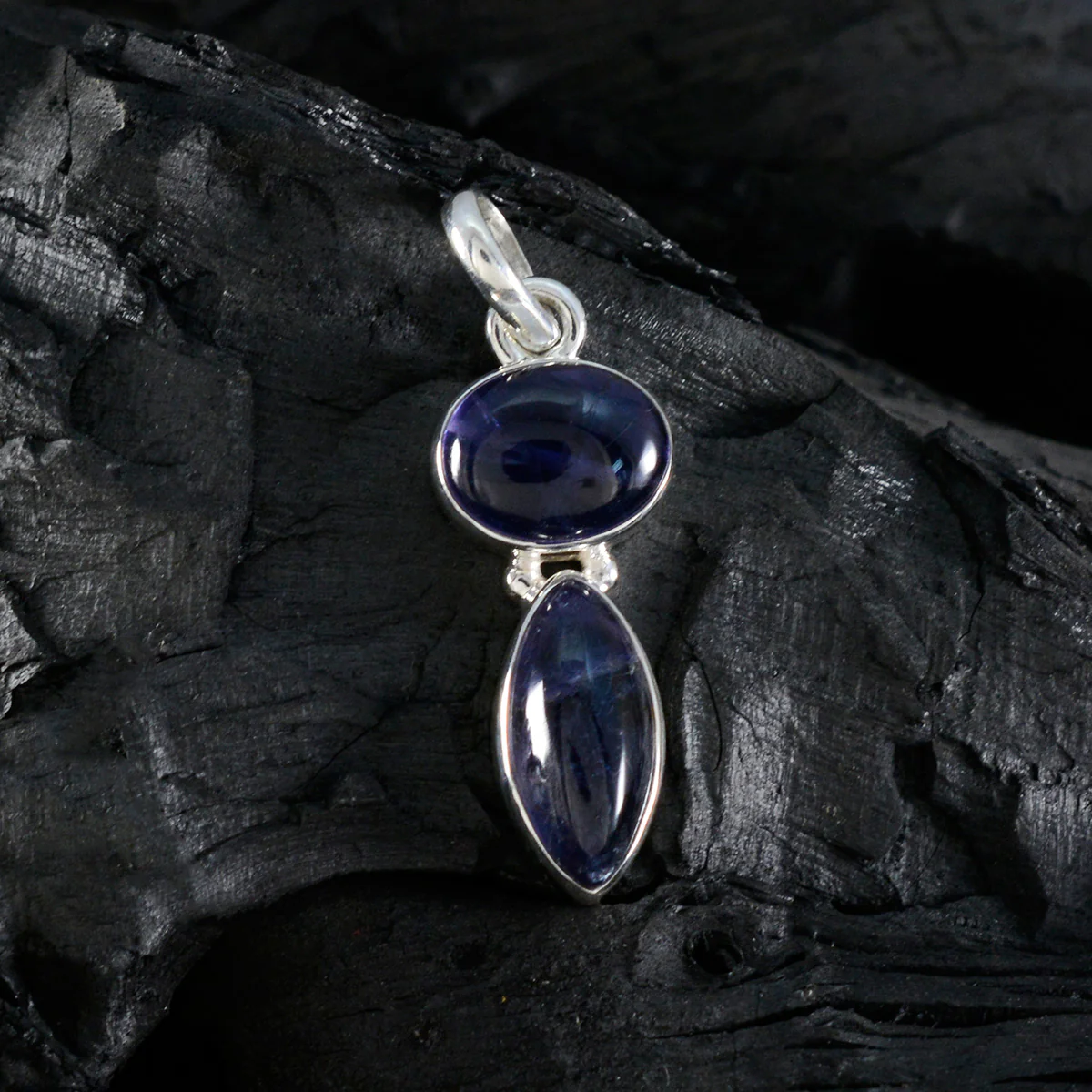 Iolite Whisper-thin Mexican 92.5 Silver Toi et Moi Evelyn Eternity Blue Pendant Jewellery - Image 3