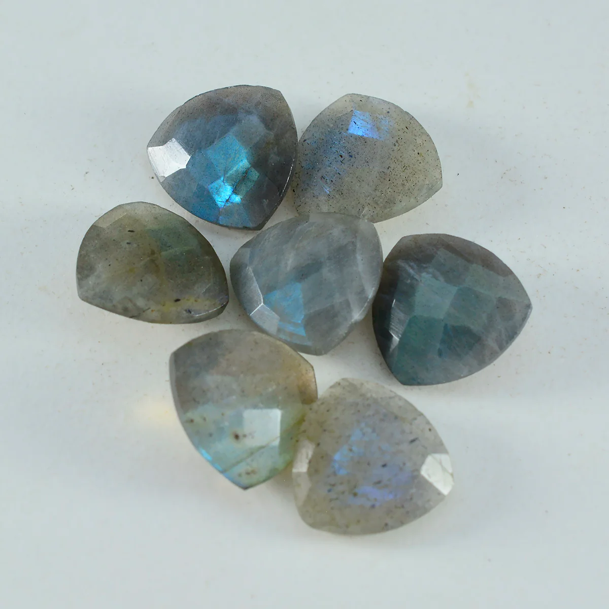 Labradorite 10PC Tiny 3x3 MM Triangle Faceted Gray Fiery Semi Precious Loose Gemstone - Image 2