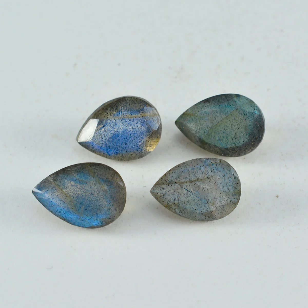 Labradorite 10PC Tiny 3x5 MM Pear Faceted Gray Brilliant Semi Precious Loose Gemstones
