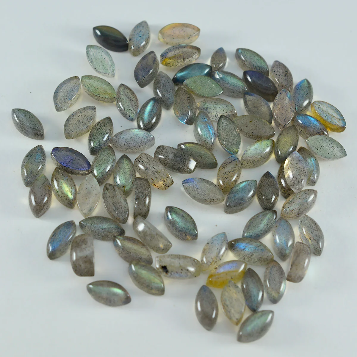 Labradorite 10PC Tiny 3x6 MM Marquise Cabochon Gray Shine semi Precious Loose Gems - Image 3