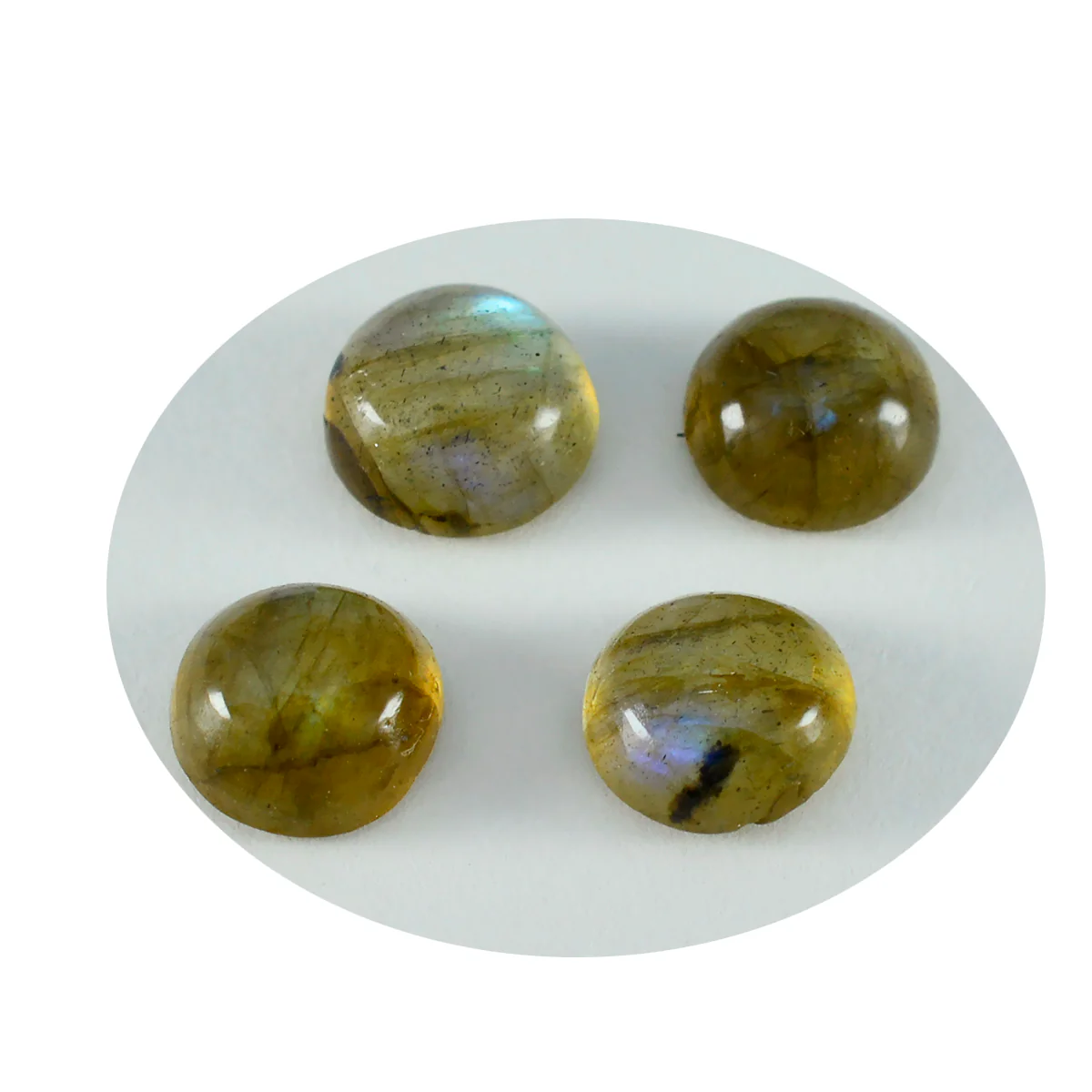 Labradorite 10PC Tiny 4x4 MM Round Cabochon Gray Genuine semi Precious Loose Gemstones