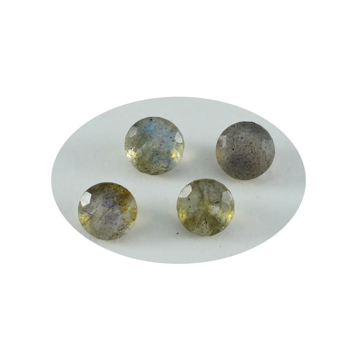 Labradorite 10PC Tiny 4x4 MM Round Faceted Gray Brilliant Semi Precious Loose Gemstones - Image 3
