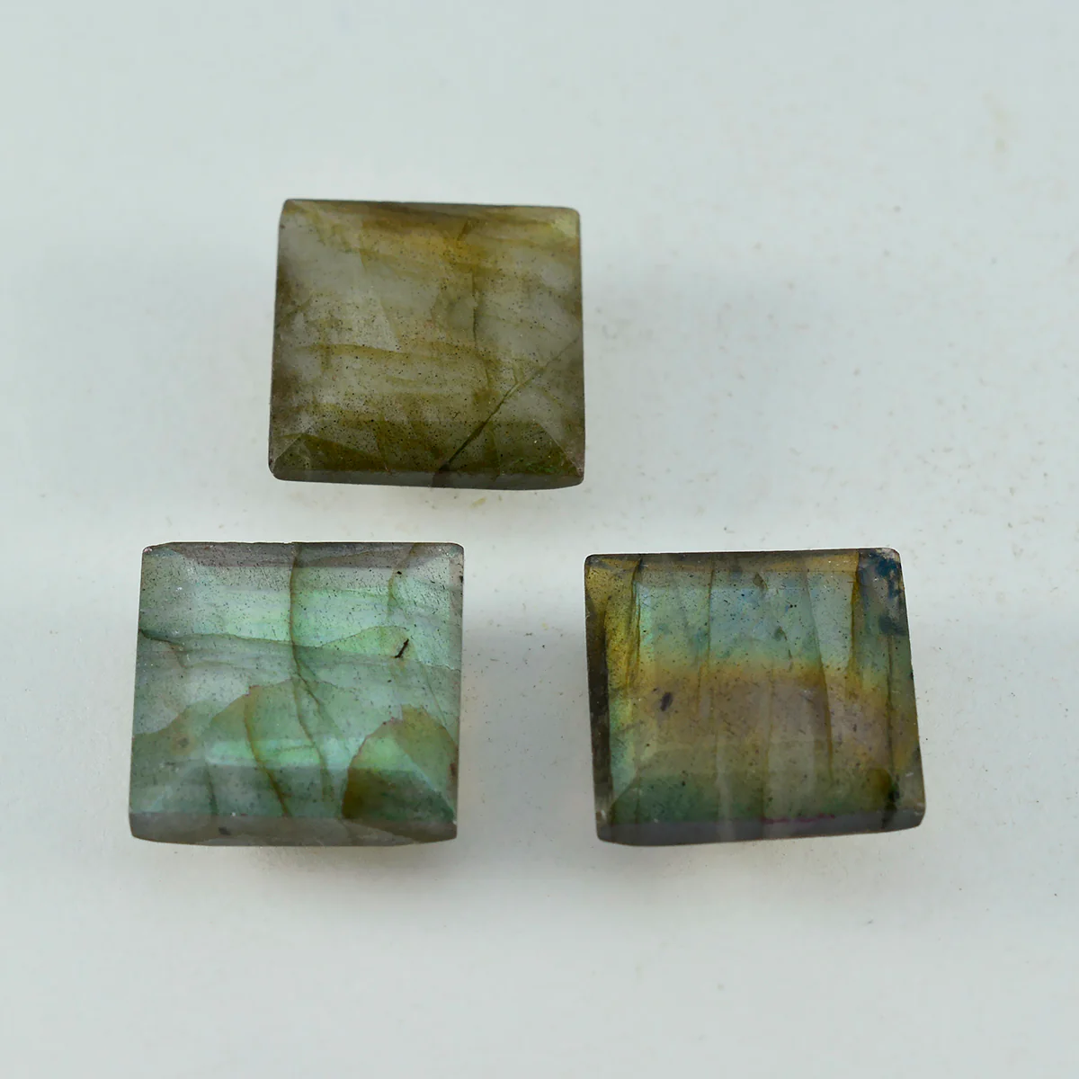 Labradorite 10PC Tiny 4x4 MM Square Faceted Gray Brilliant Semi Precious Loose Gemstones - Image 2