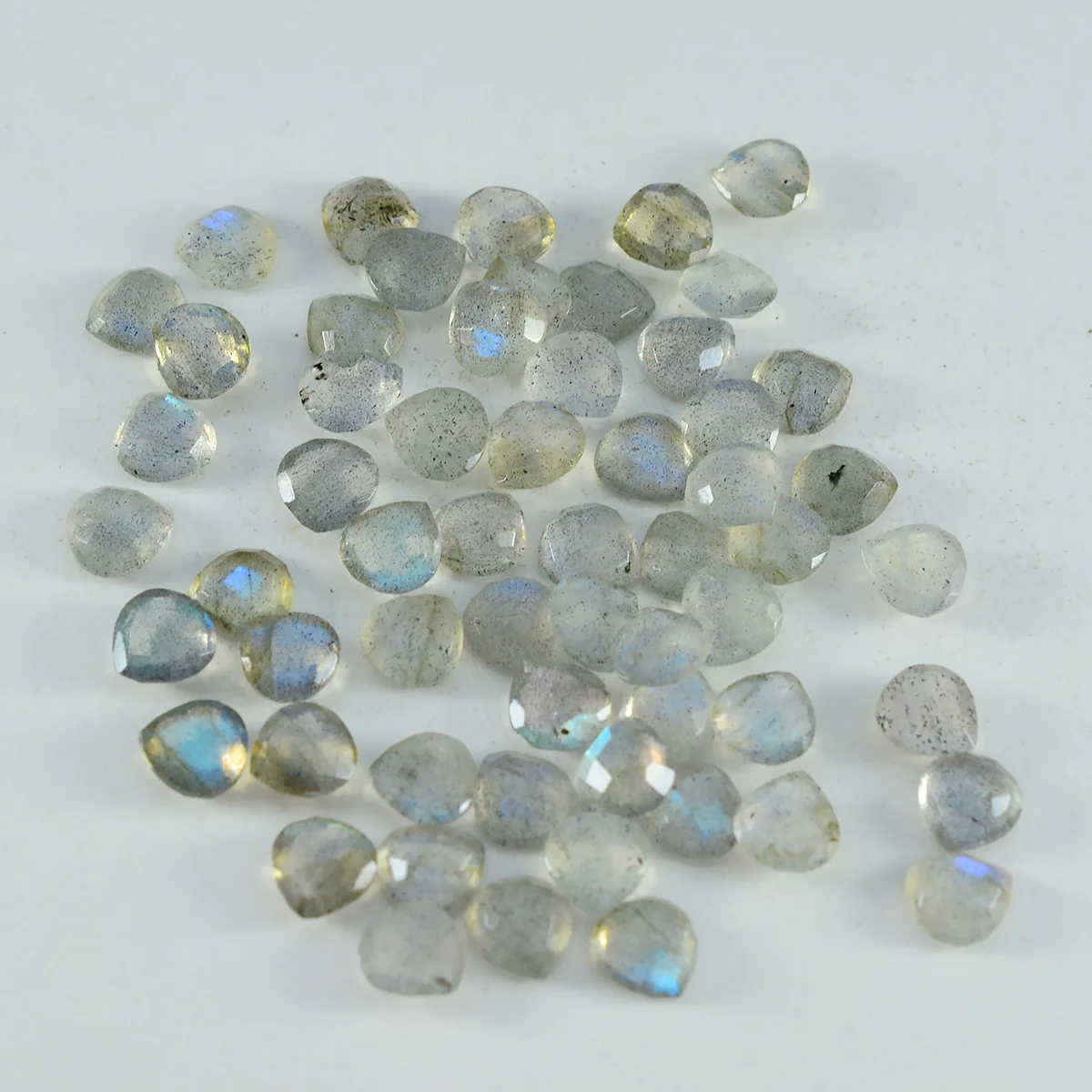 Labradorite 10PC Tiny 4x4 MM Triangle Faceted Gray Brilliant Semi Precious Loose Gemstones