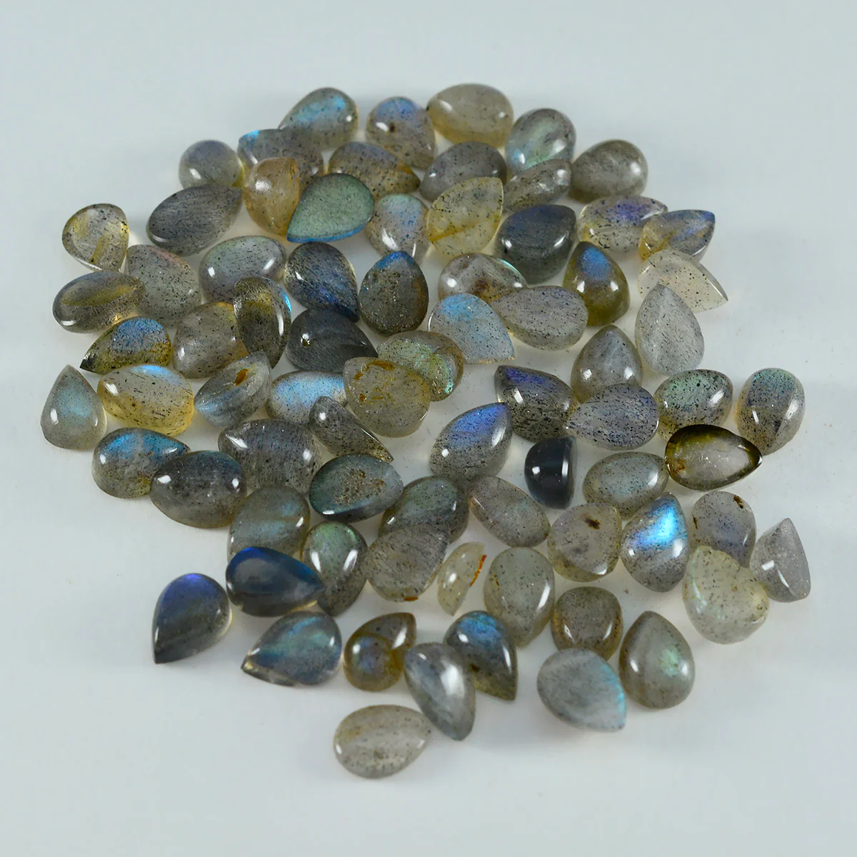Labradorite 10PC Tiny 4x6 MM Pear Cabochon Gray Splendid semi Precious Semi Precious Gemstone - Image 3