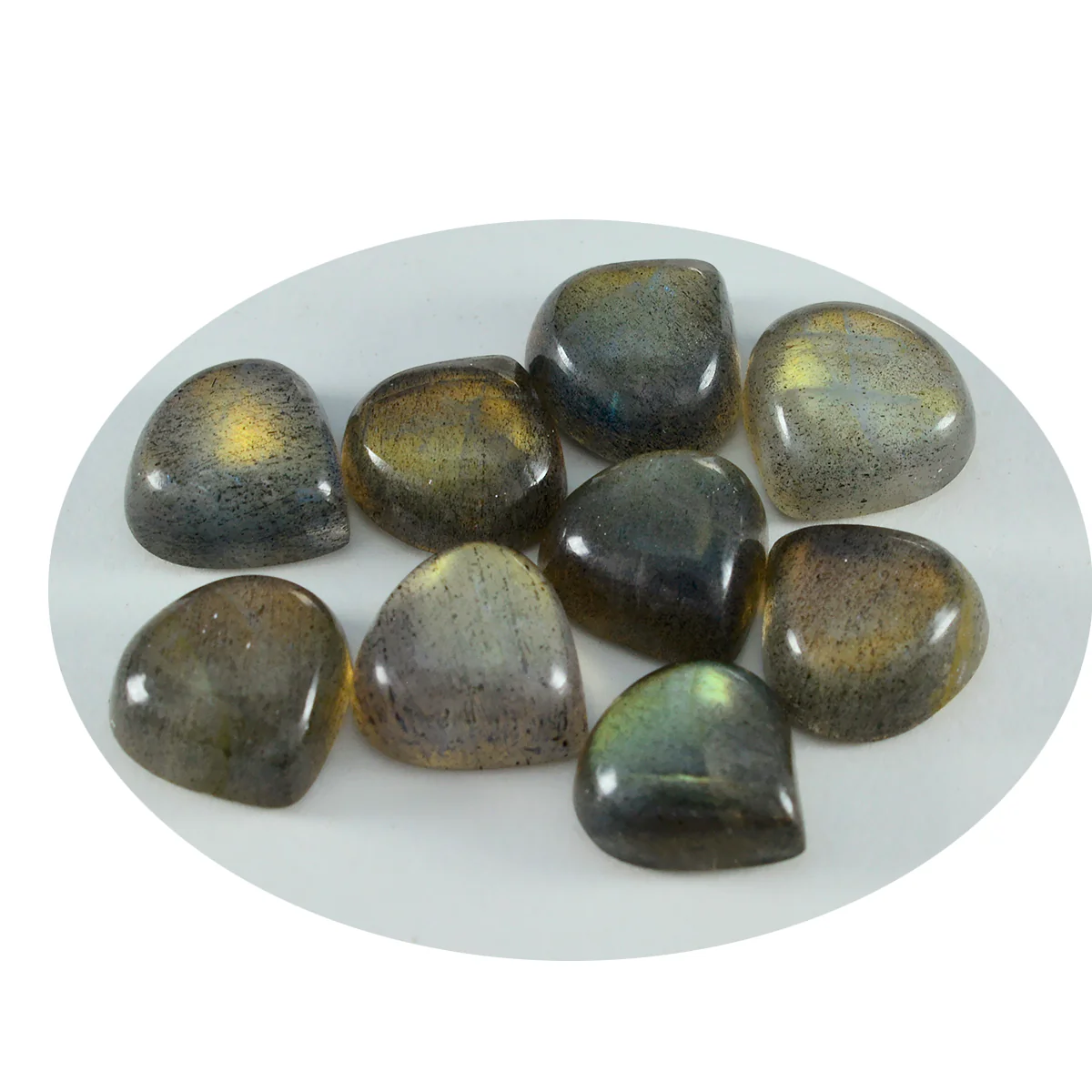 Labradorite 10PC Tiny 5x5 MM Heart Cabochon Gray Pure semi Precious Precious Gemstone - Image 2