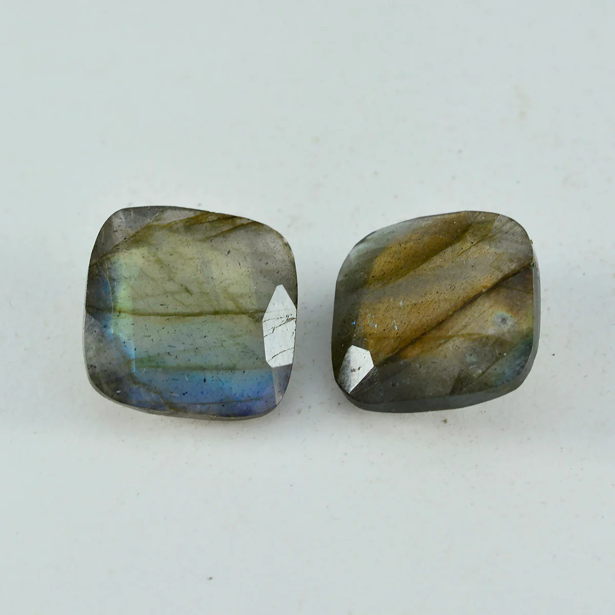 Labradorite 1PC Chunky 14x14 MM Cushion Faceted Gray Genuine Semi Precious Loose Gems - Image 3