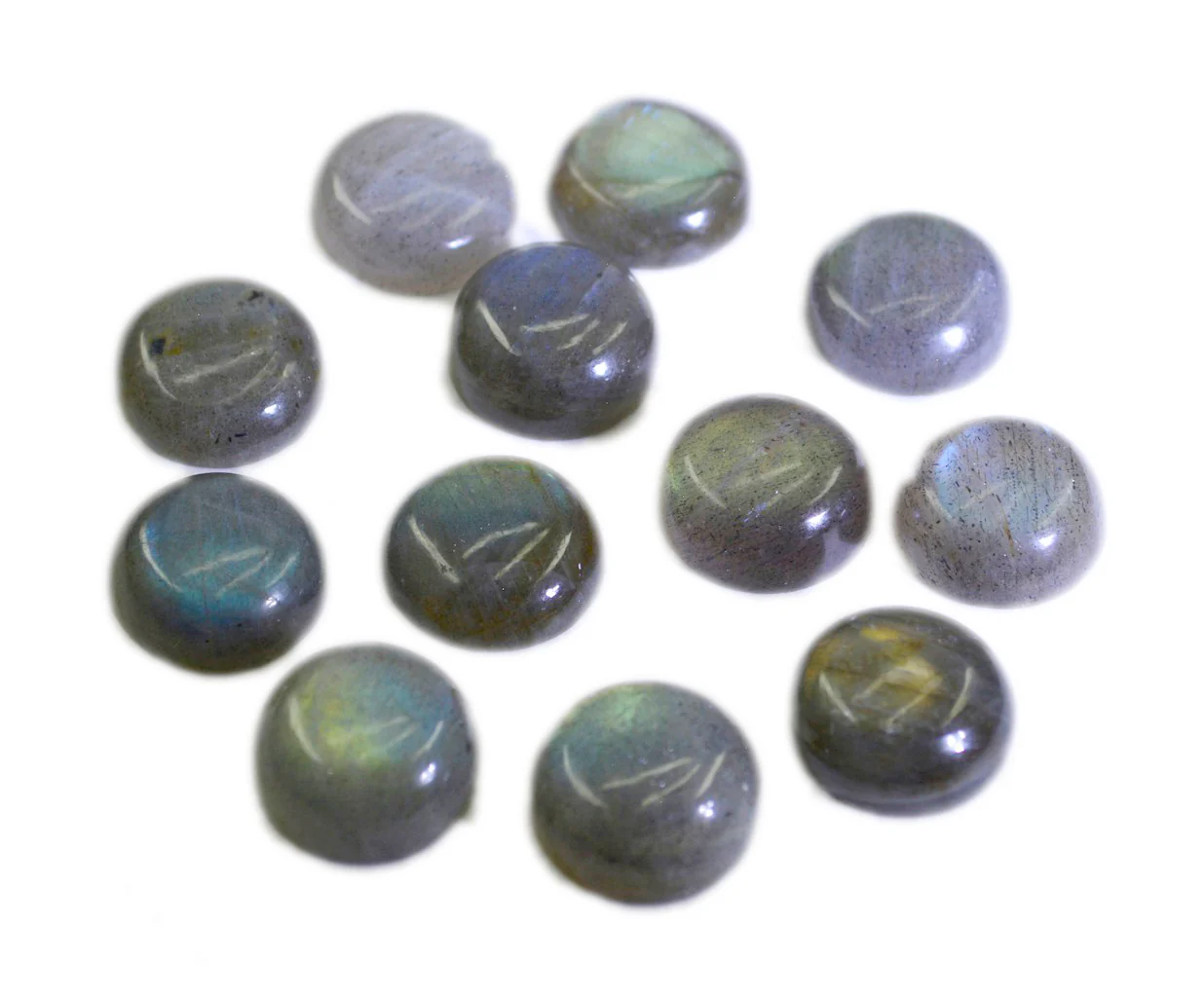 Labradorite 1PC Large 11x11 MM Round Cabochon Gray Splendid semi Precious Semi Precious Gemstone - Image 2