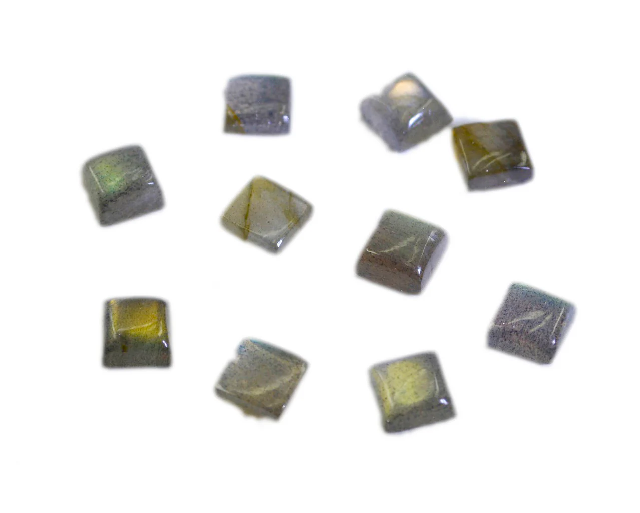 Labradorite 1PC Large 11x11 MM Square Cabochon Gray Brilliant semi Precious Loose Gemstones - Image 3