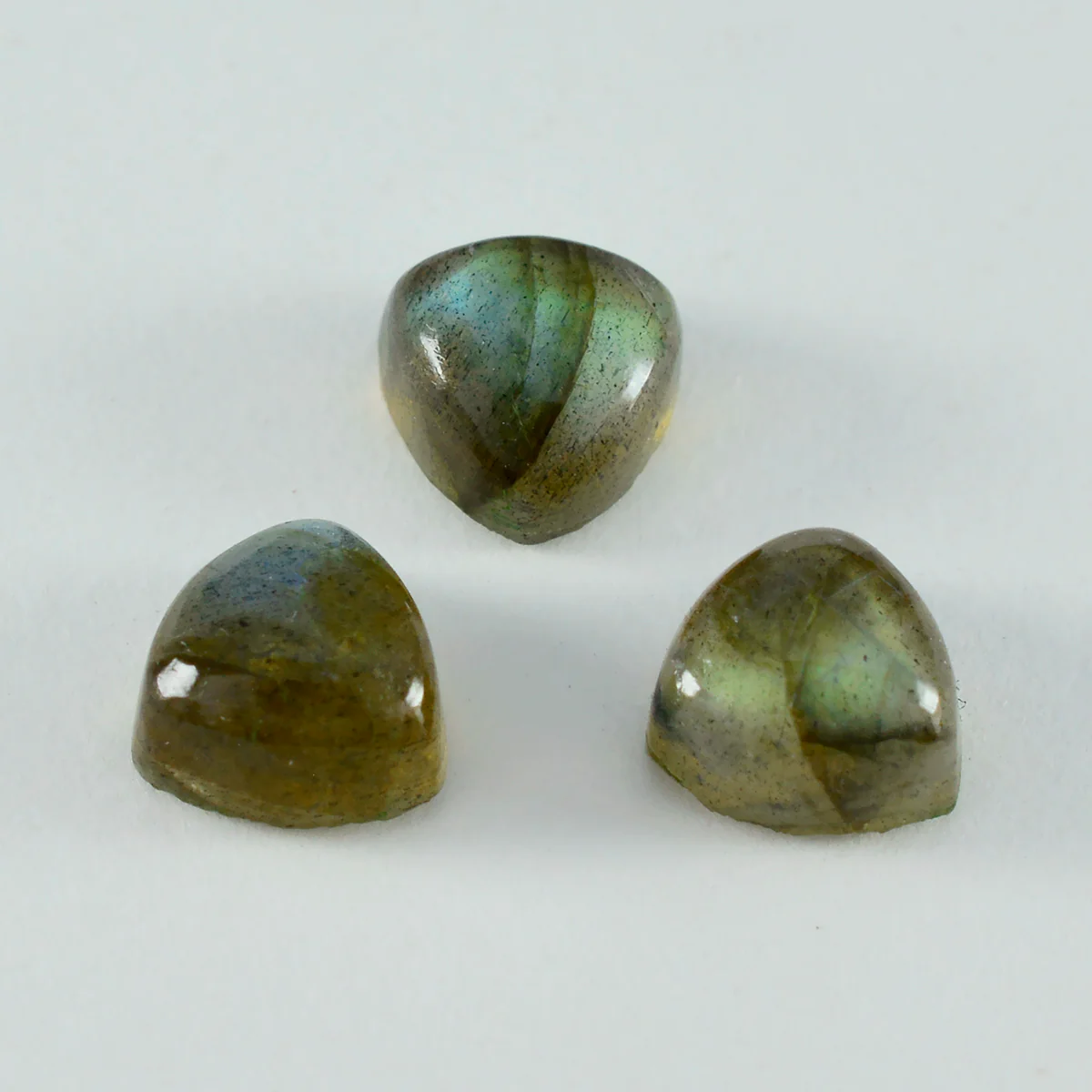 Labradorite 1PC Large 11x11 MM Triangle Cabochon Gray Natural semi Precious Gems - Image 2
