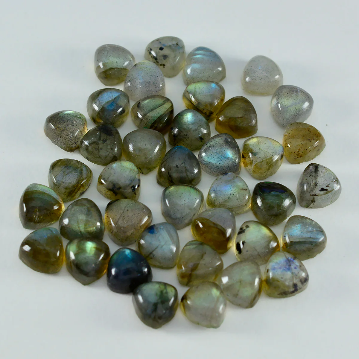 Labradorite 1PC Large 11x11 MM Triangle Cabochon Gray Natural semi Precious Gems - Image 4