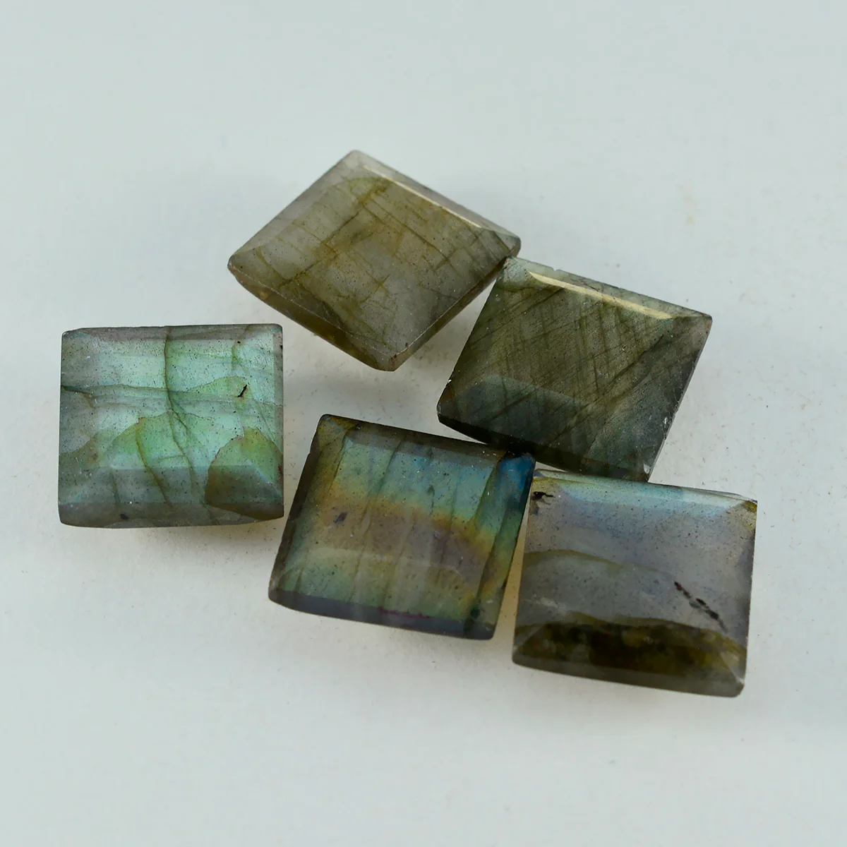Labradorite 1PC Large 12x12 MM Square Faceted Gray High-Quality Semi Precious Loose Gemstones - Image 2