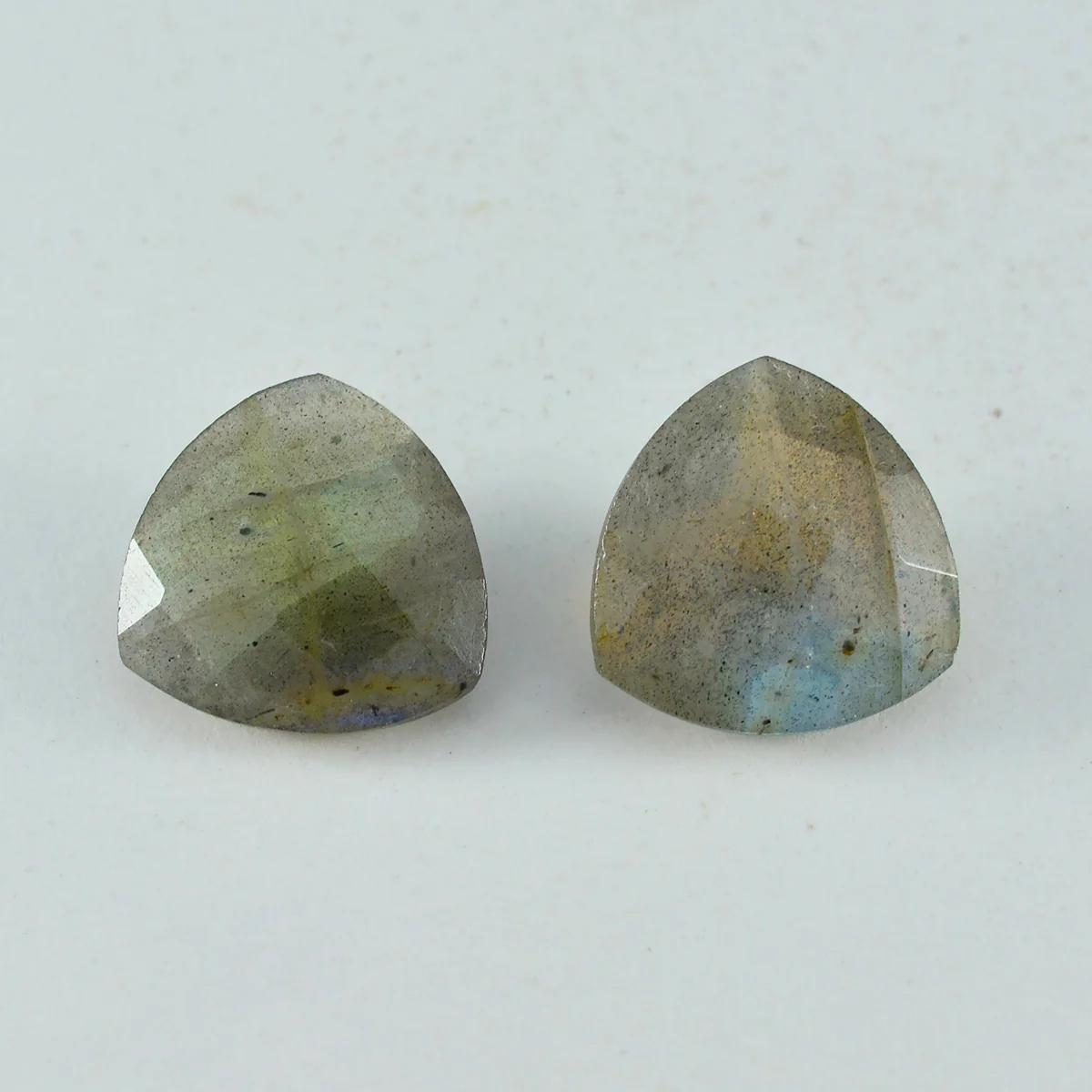 Labradorite 1PC Large 12x12 MM Triangle Faceted Gray High-Quality Semi Precious Loose Gemstones