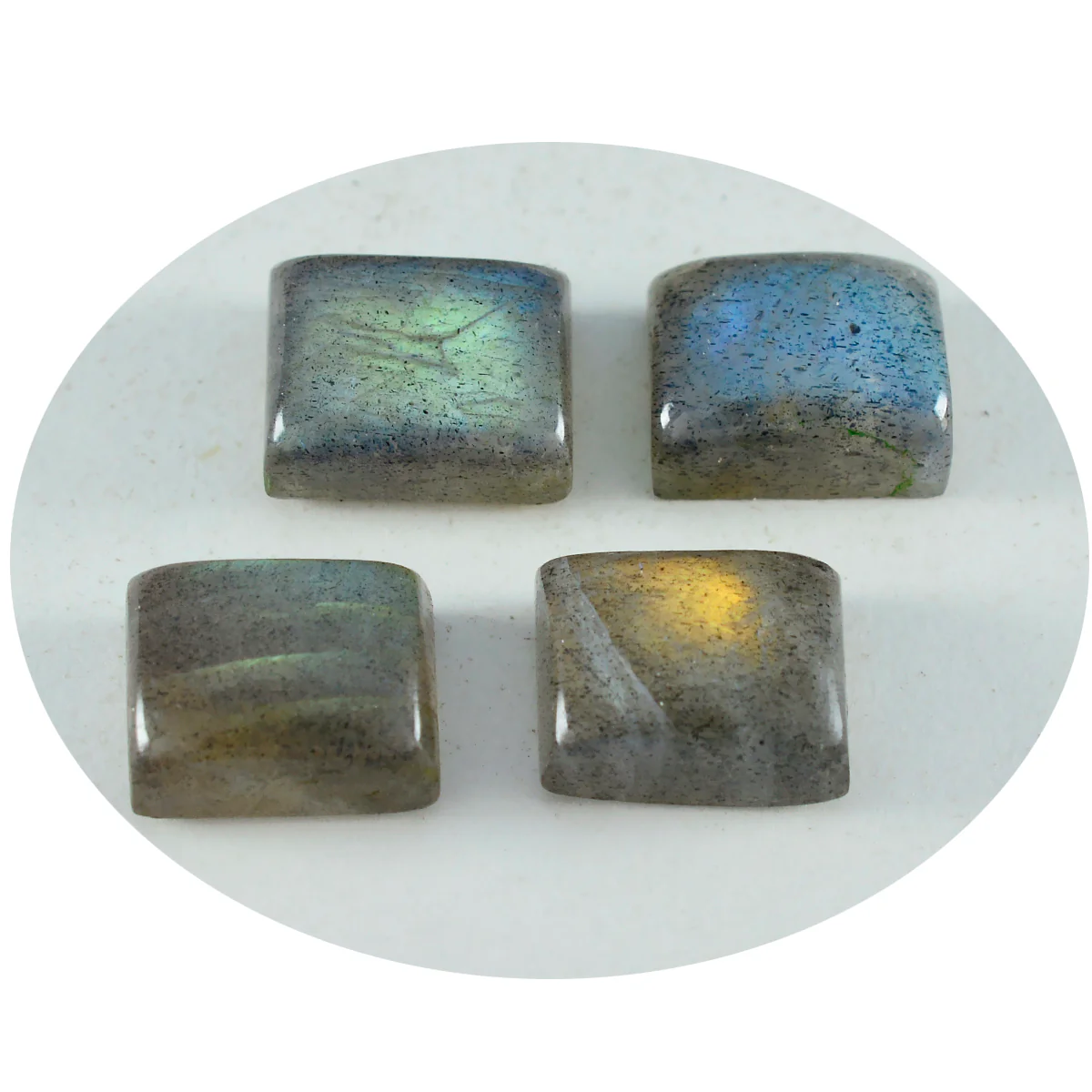 Labradorite 1PC Large 8x12 MM Emerald Cabochon Gray Sparkling semi Precious Semi Precious Gemstone - Image 2