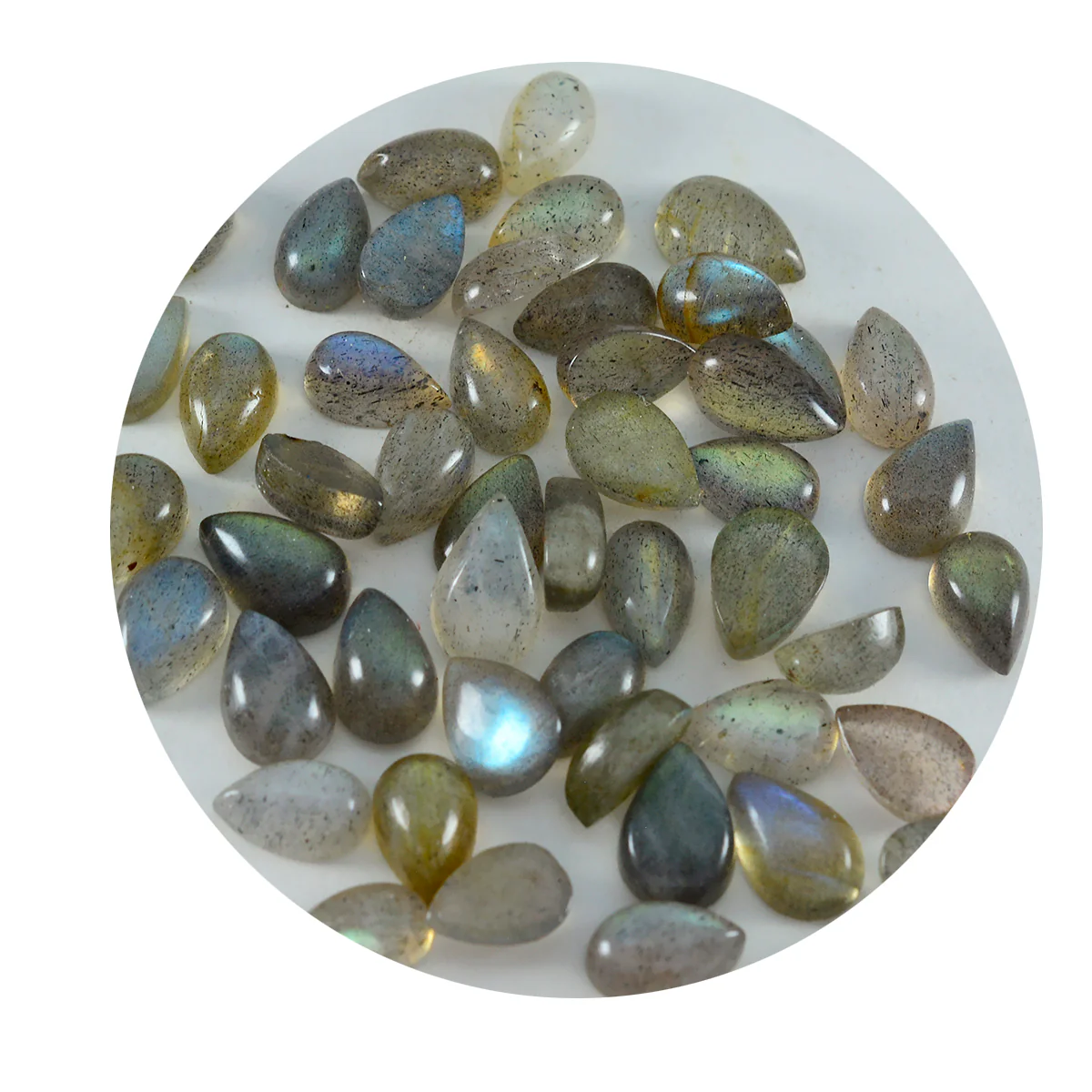 Labradorite 1PC Large 8x12 MM Pear Cabochon Gray Superior semi Precious Gems - Image 4