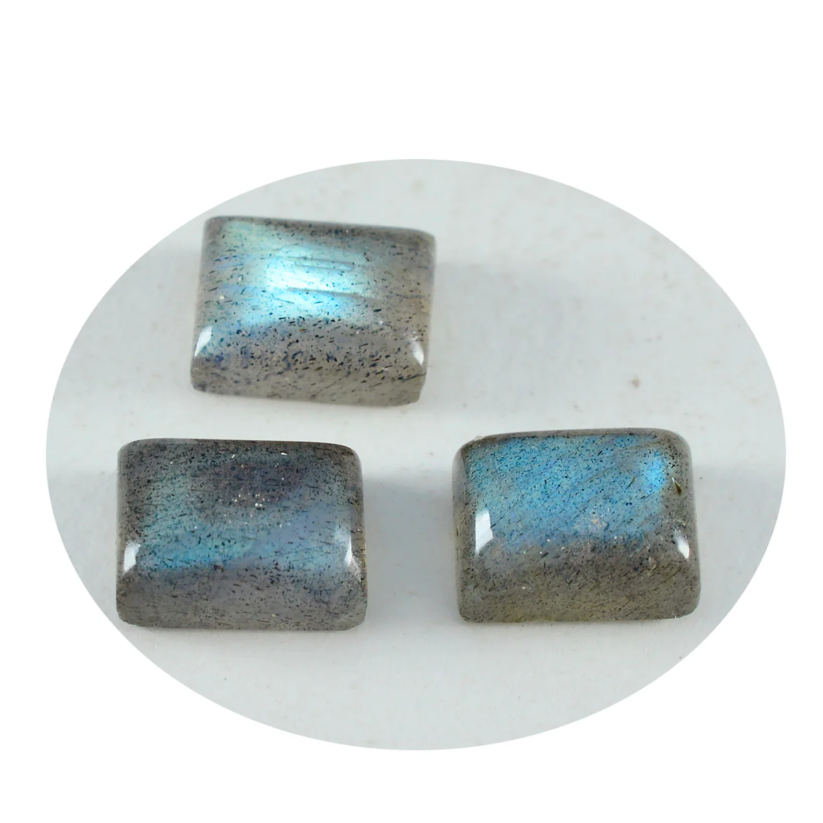 Labradorite 1PC Medium 7x10 MM Emerald Cabochon Gray Pure semi Precious Loose Gems - Image 4