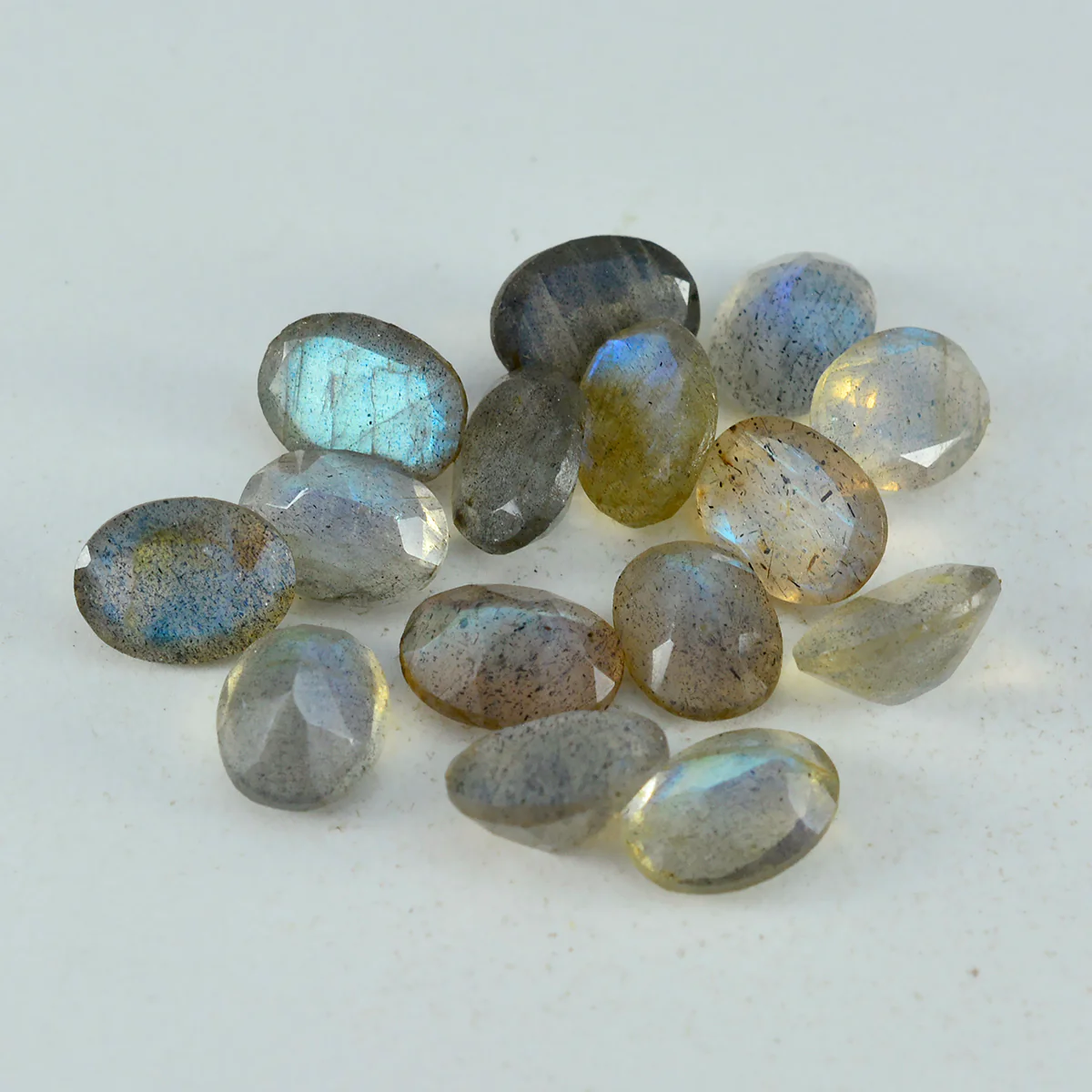 Labradorite 1PC Medium 7x10 MM Oval Faceted Gray Genuine Semi Precious Loose Gemstones