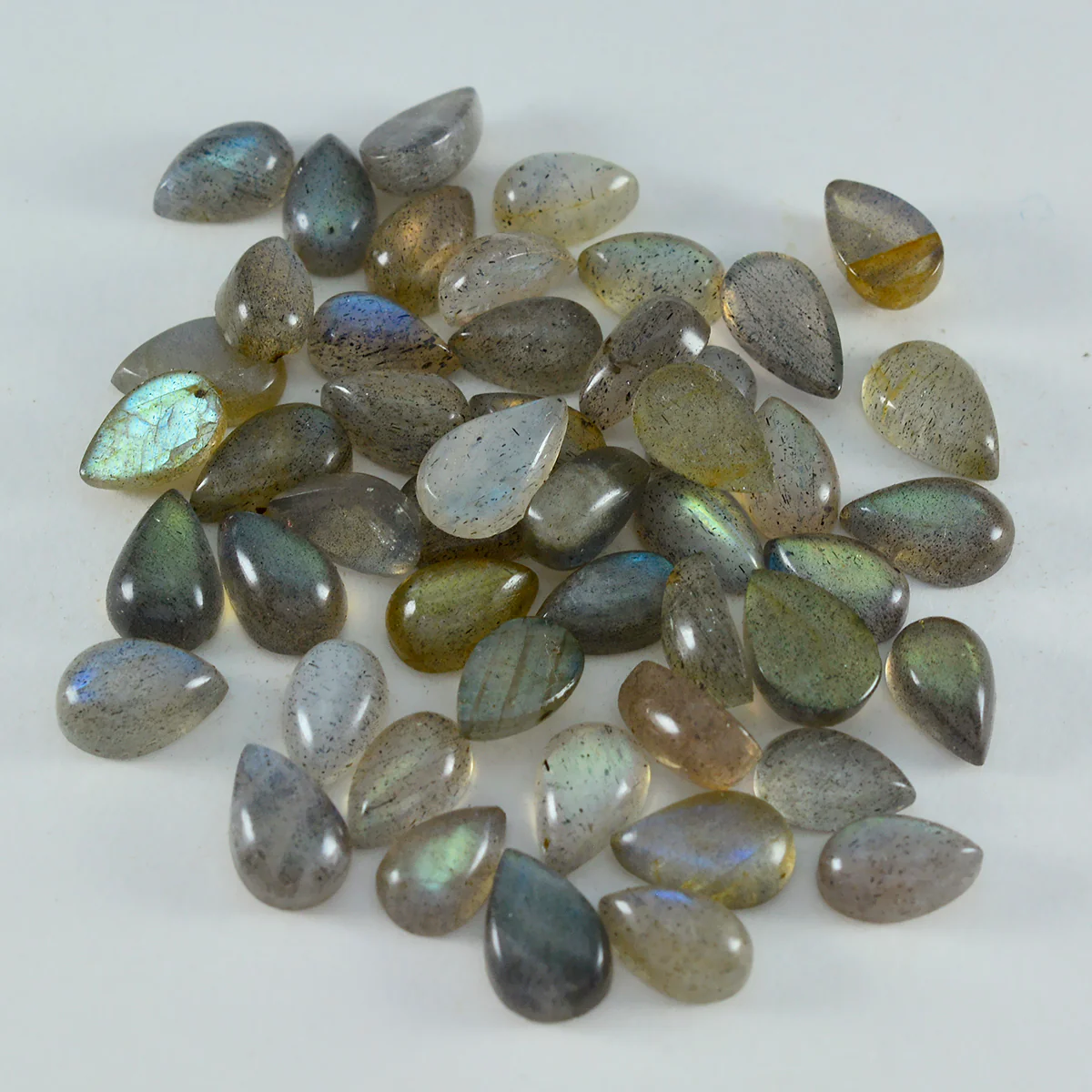 Labradorite 1PC Medium 7x10 MM Pear Cabochon Gray High-Quality semi Precious Loose Gemstones - Image 3