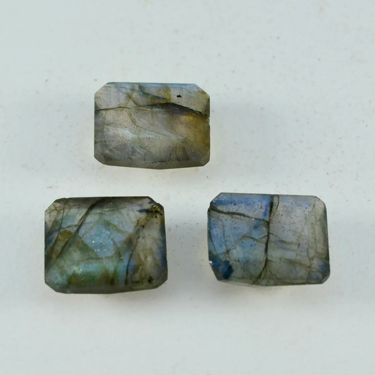Labradorite 1PC Small 6x9 MM Emerald Faceted Gray Brilliant Semi Precious Loose Gems - Image 2