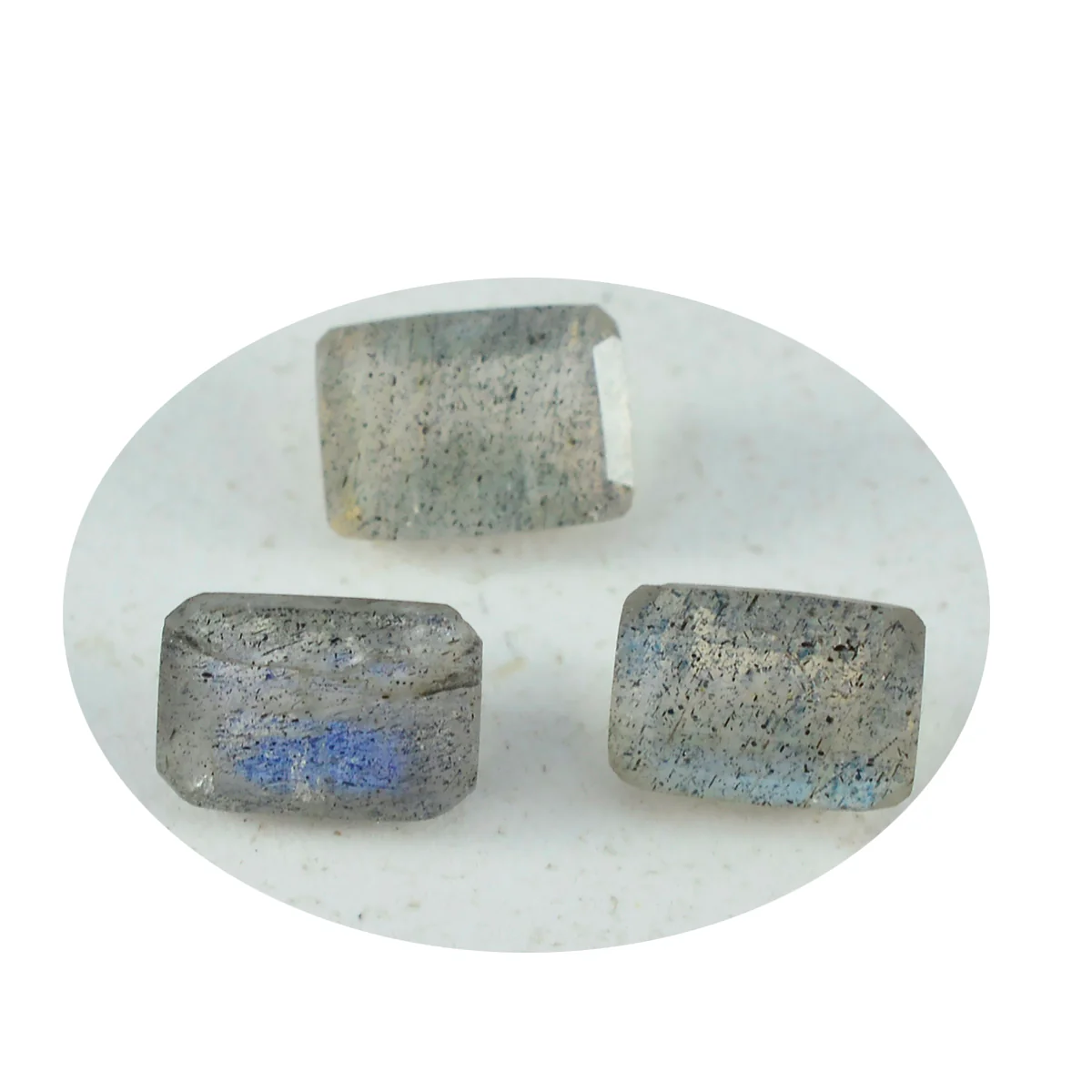 Labradorite 1PC Small 6x9 MM Emerald Faceted Gray Brilliant Semi Precious Loose Gems - Image 3