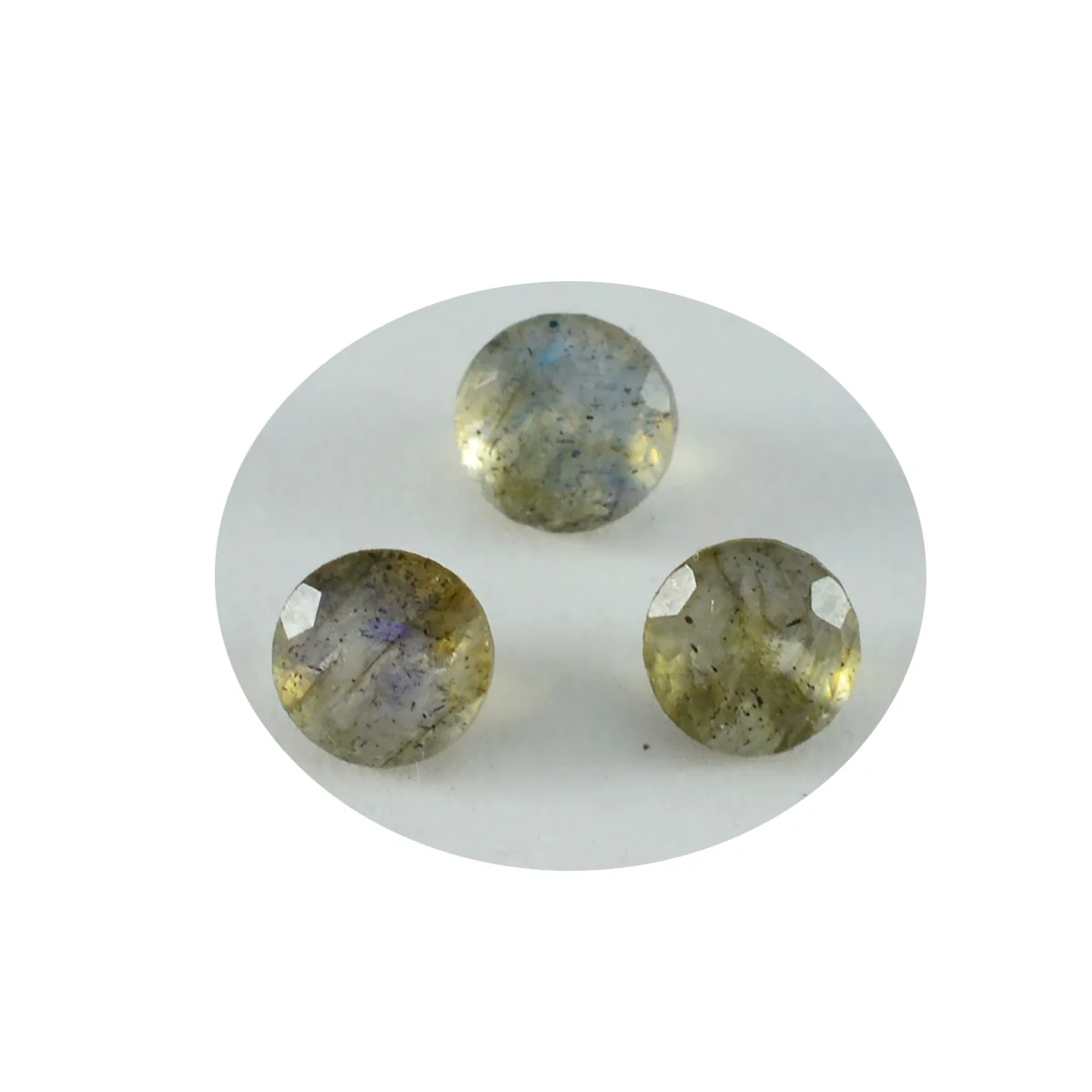Labradorite 1PC Small 7x7 MM Round Faceted Gray Splendid Semi Precious Loose Gemstone - Image 3