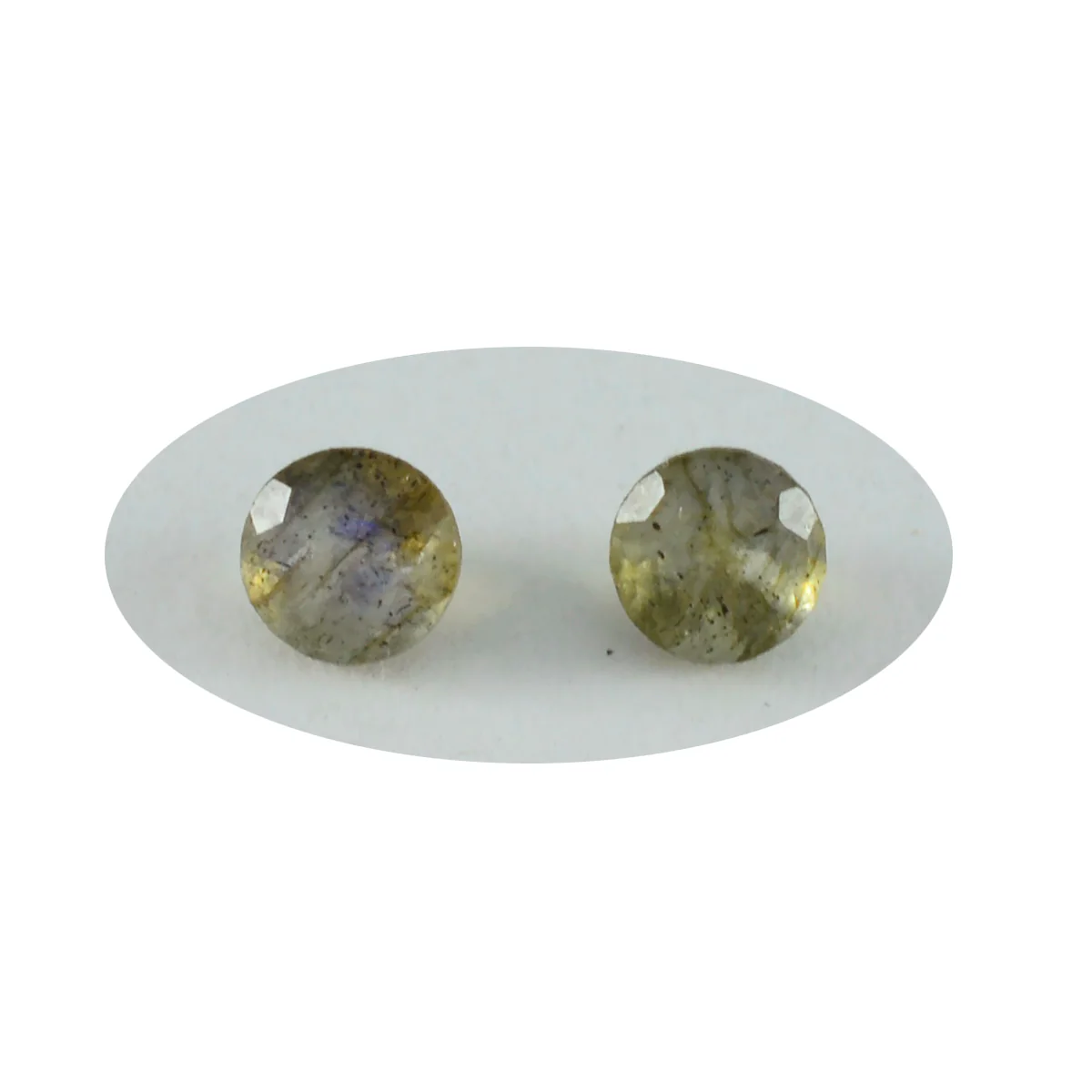 Labradorite 1PC Small 8x8 MM Round Faceted Gray Luster Semi Precious Loose Gemstones - Image 2