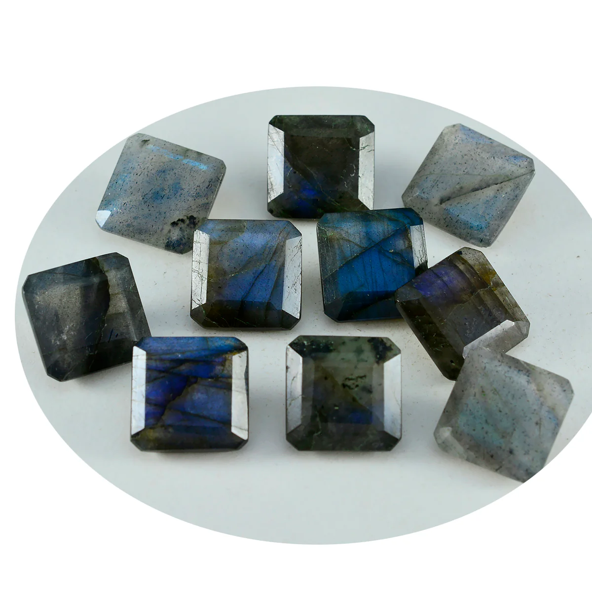 Labradorite 1PC Tiny 5x5 MM Square Faceted Gray Sparkling Semi Precious Gems - Image 2