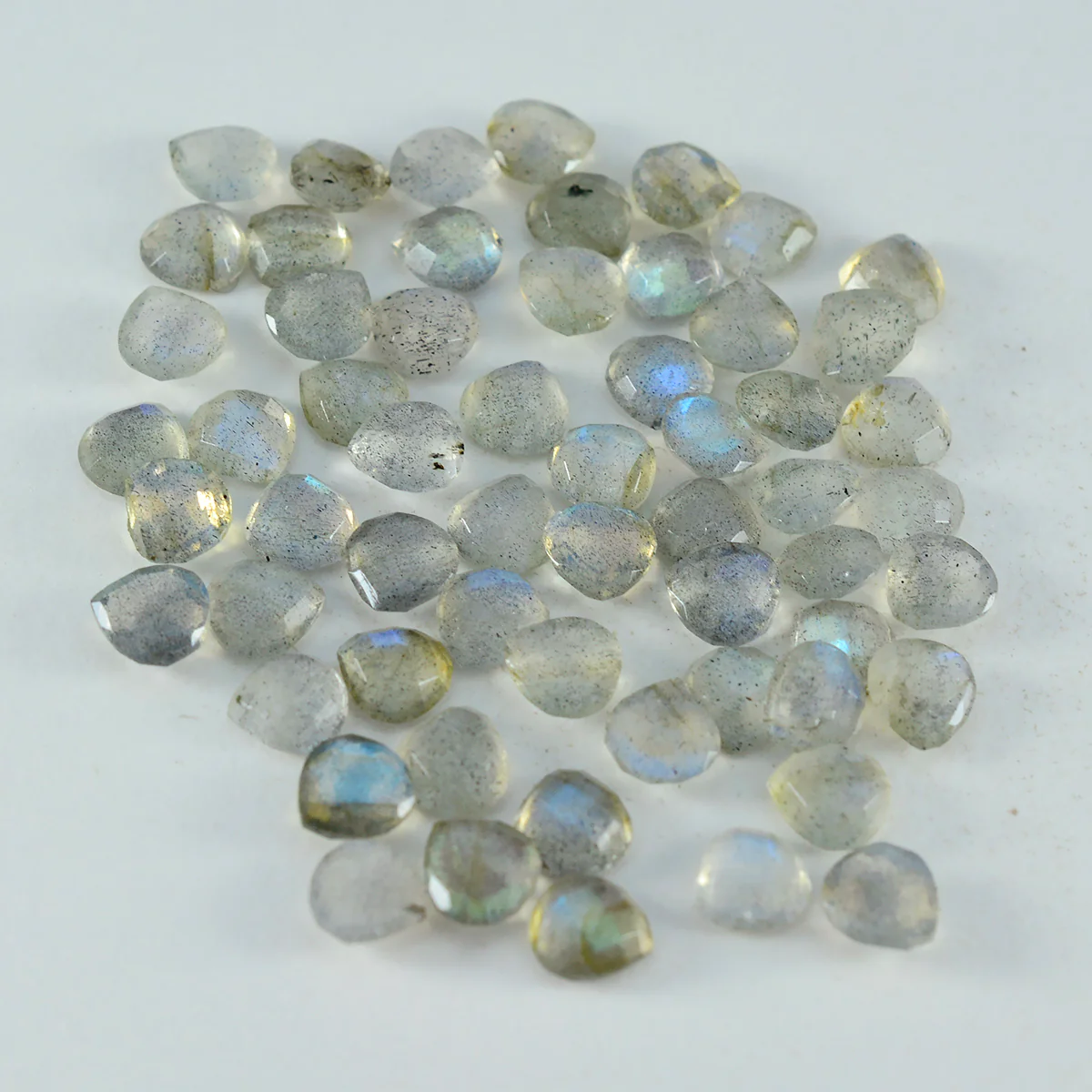 Labradorite 1PC Tiny 6x6 MM Heart Faceted Gray Polished Semi Precious Loose Gems - Image 3