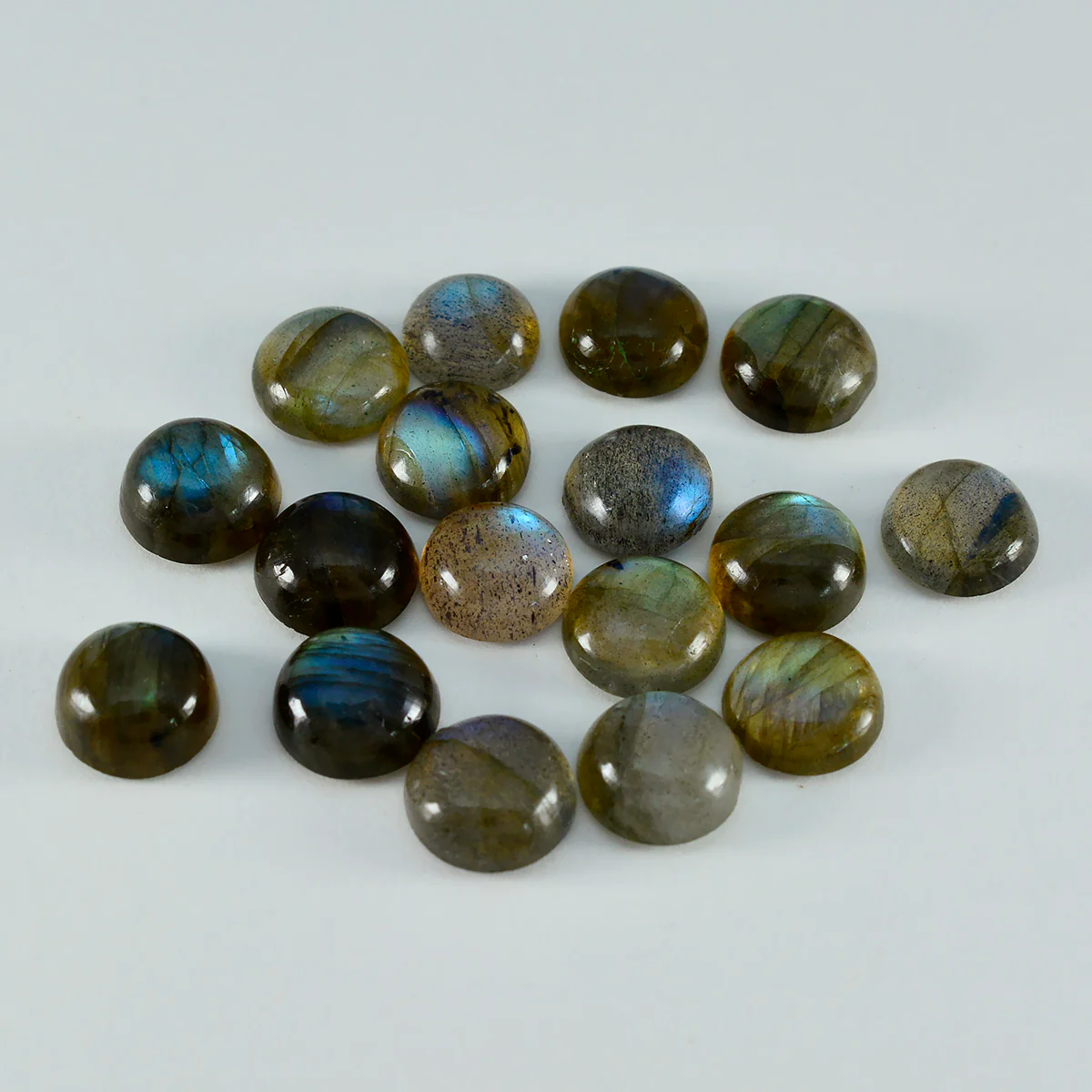 Labradorite 1PC Tiny 6x6 MM Round Cabochon Gray Pure semi Precious Precious Gemstone - Image 4