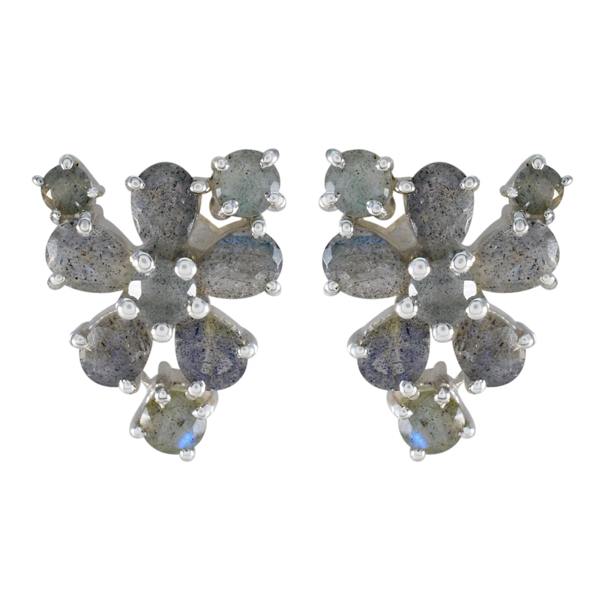Labradorite Egyptian Hanna multiple Stud Gray 925 Silver Earring