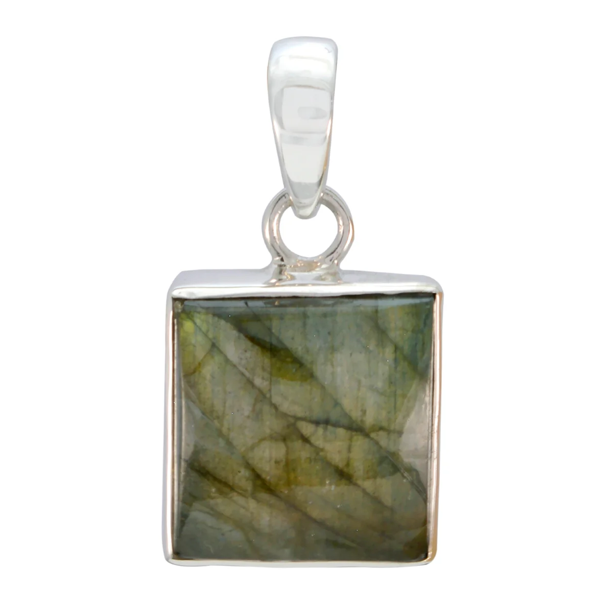 Labradorite Featherlight Russian 92.5 Silver Solitaire Luna Abstract Gray Pendant Jewellery