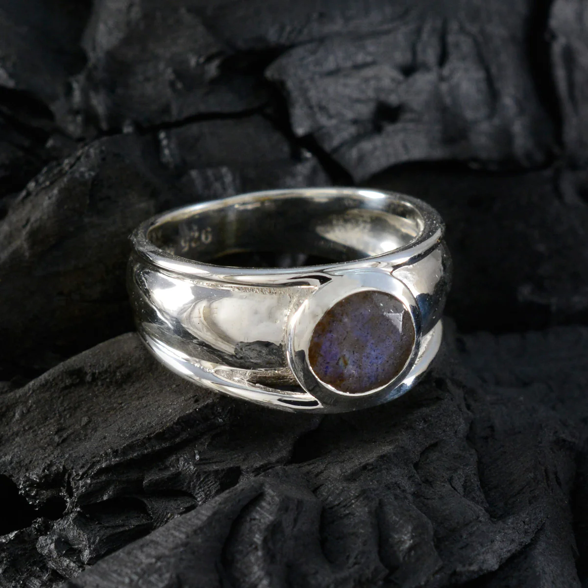 Labradorite Solitaire African 925 Silver Gray Gemstone Classic Graceful Ring Jewellery - Image 4