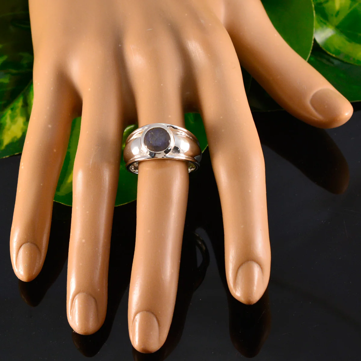 Labradorite Solitaire African 925 Silver Gray Gemstone Classic Graceful Ring Jewellery - Image 5