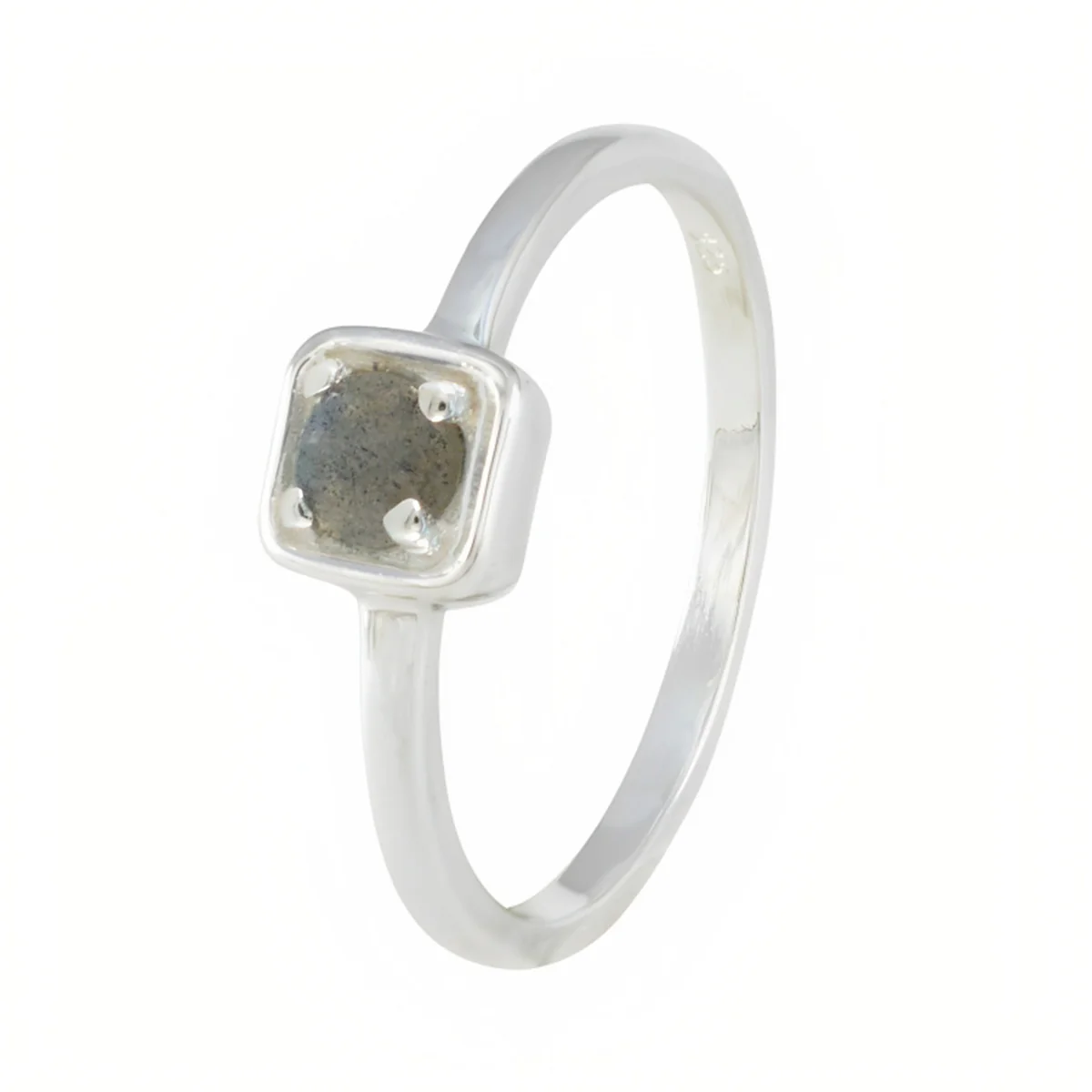 Labradorite Solitaire American 925 Silver Gray Gemstone Delicate Modern Ring Jewellery - Image 2