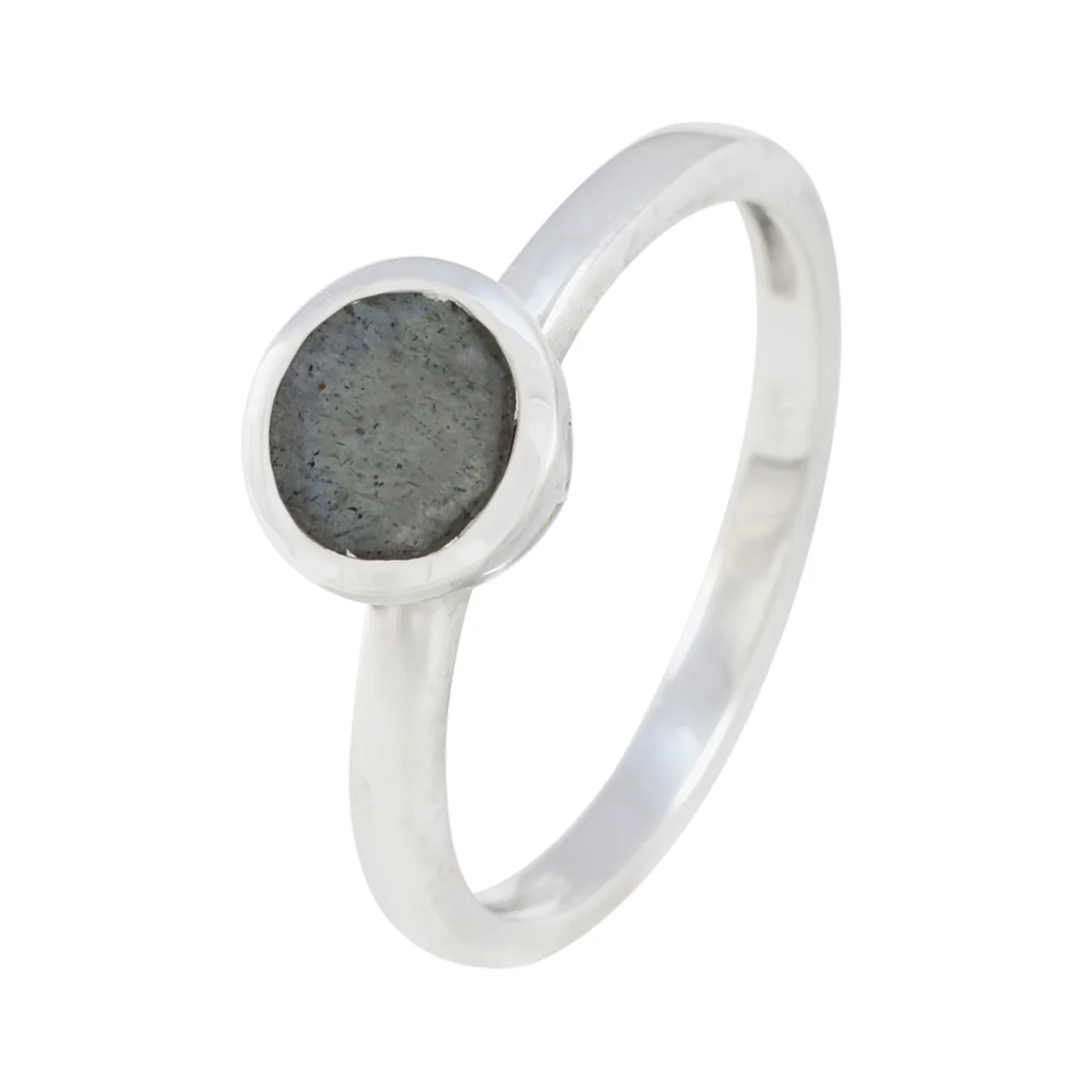 Labradorite Solitaire American 925 Sterling Silver Gray Gems Dainty Abstract Ring Jewelry - Image 2