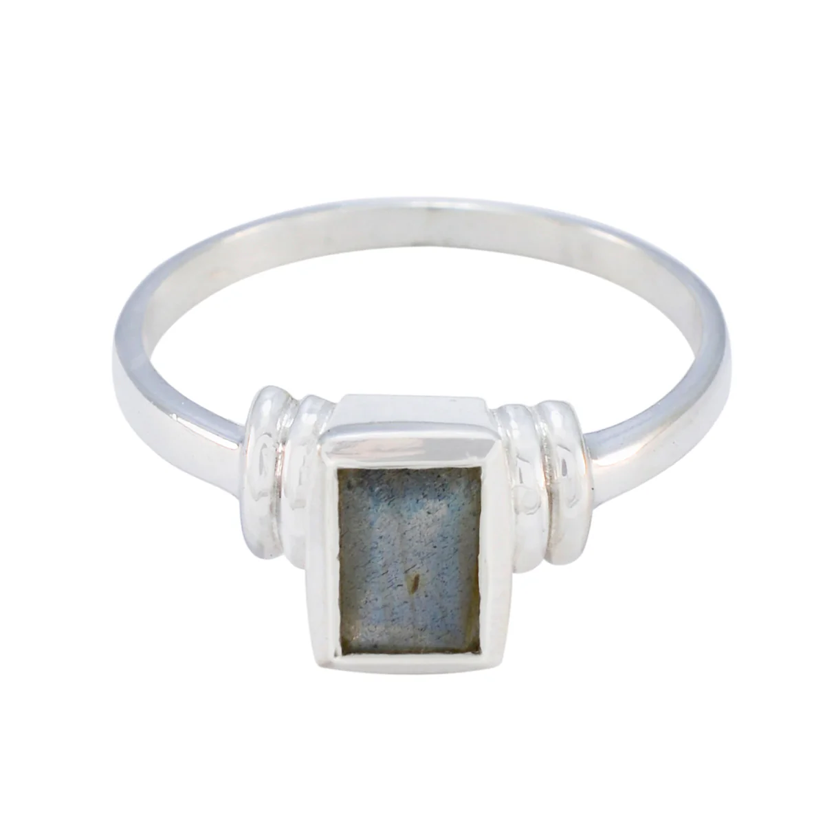 Labradorite Solitaire American 925 Sterling Silver Gray Gemstone Whisper-thin Fairytale Ring Jewellery