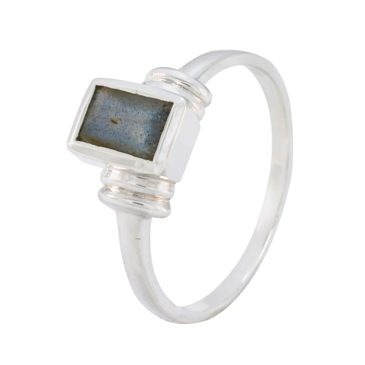 Labradorite Solitaire American 925 Sterling Silver Gray Gemstone Whisper-thin Fairytale Ring Jewellery - Image 2