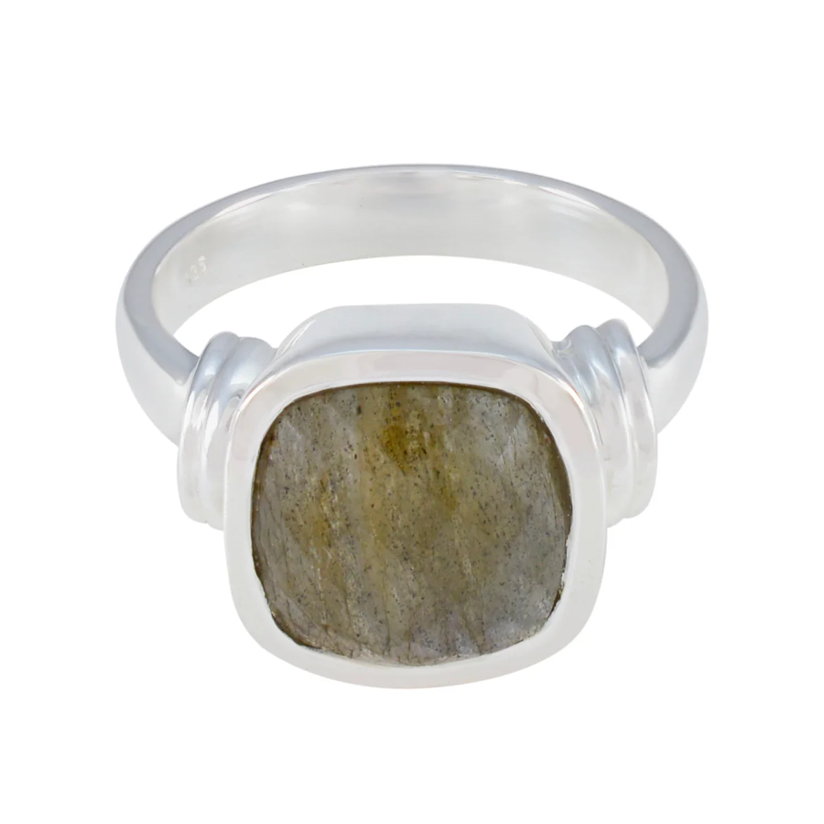 Labradorite Solitaire Egyptian 92.5 Silver Gray Gems Eye-catching Trendy Ring Jewellery