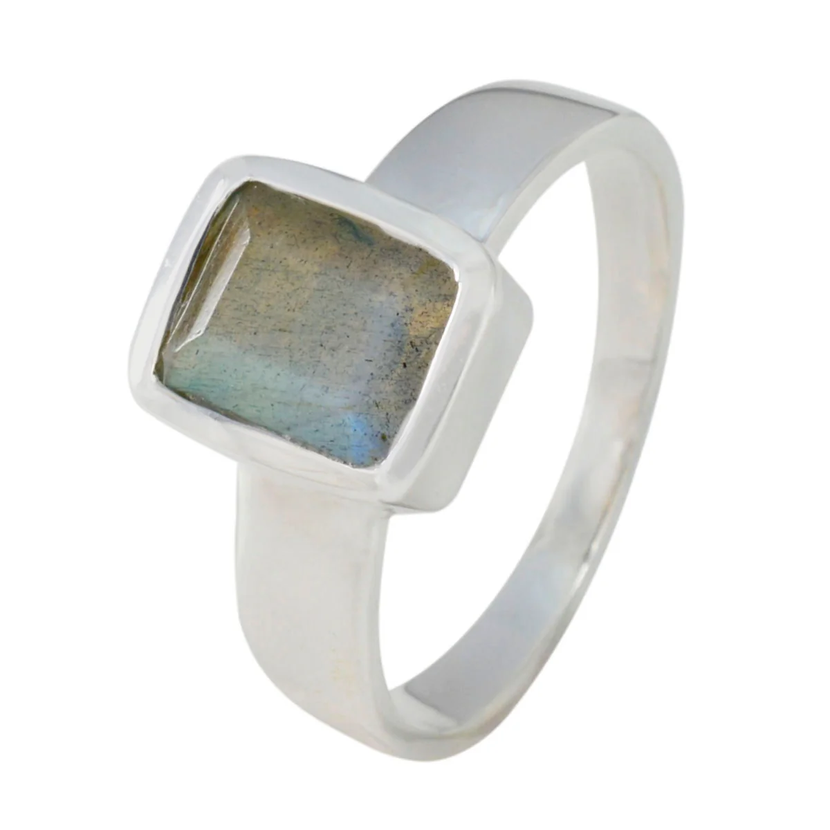 Labradorite Solitaire Egyptian Silver Gray Gemstones Slim Fairytale Ring Jewellery - Image 2