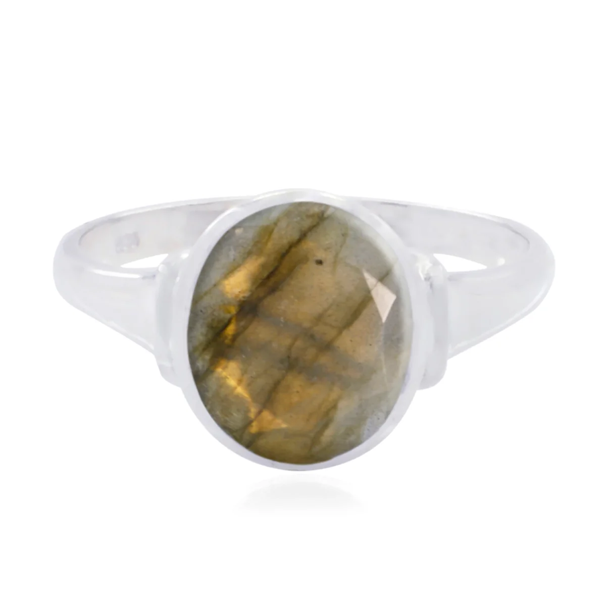 Labradorite Solitaire Egyptian Sterling Silver Gray Gemstones Minimal Trendy Ring Jewellery - Image 3