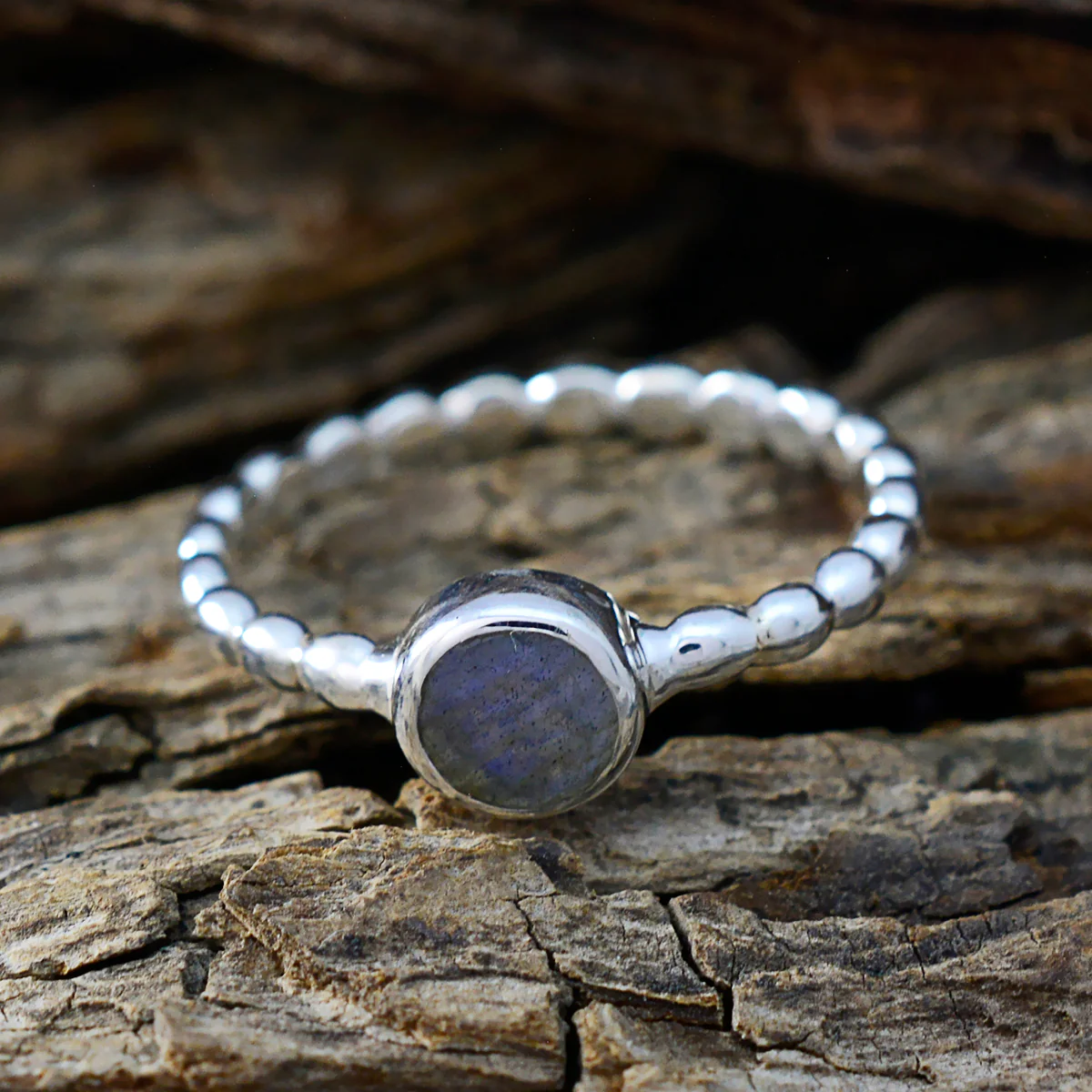 Labradorite Solitaire German 925 Silver Gray Gemstones Slim Luxurious Ring Jewellery - Image 3