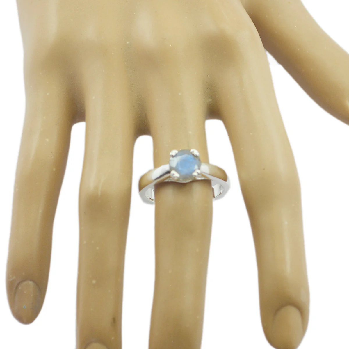 Labradorite Solitaire Indian Sterling Silver Gray Gemstone Tiny Trendy Ring Jewellery - Image 2