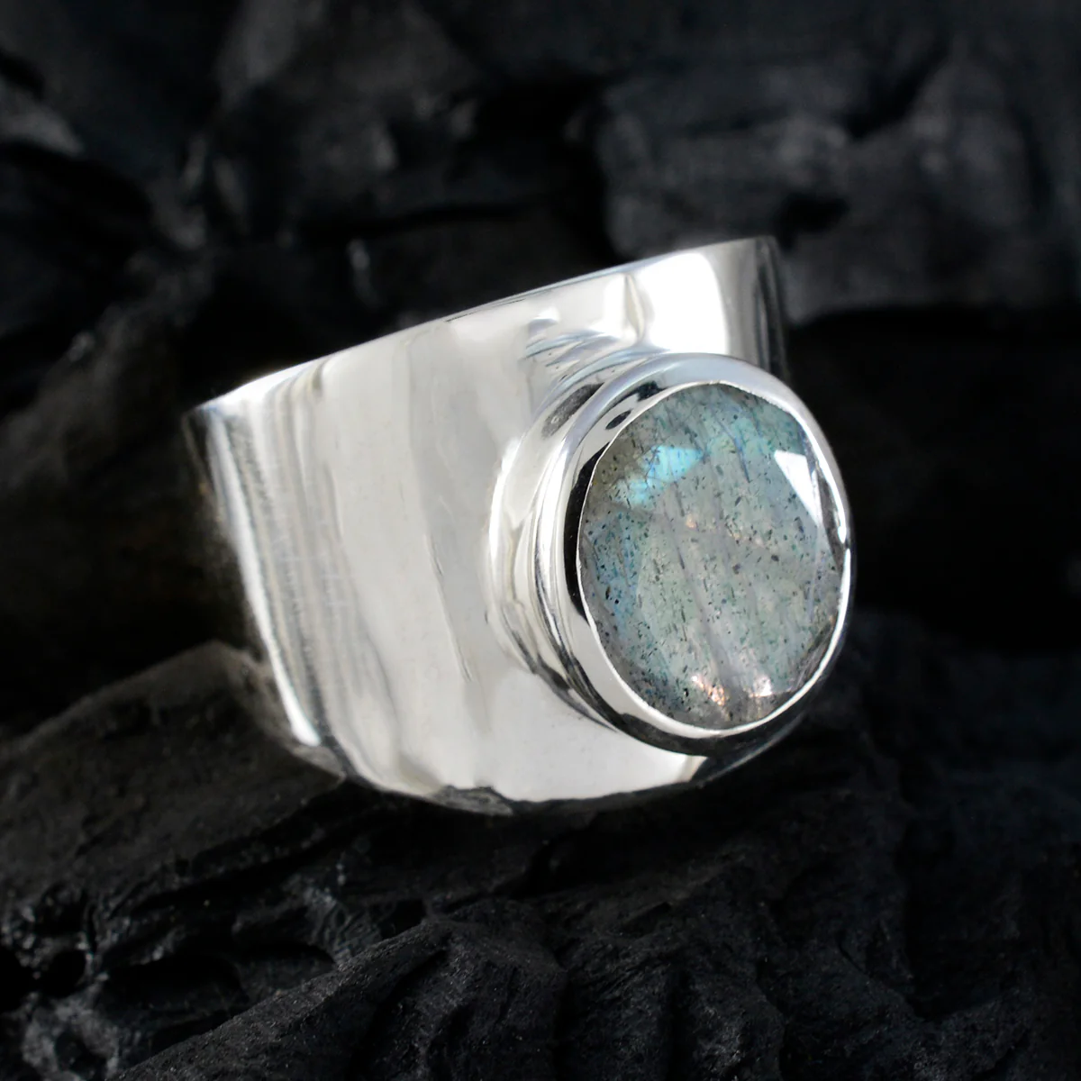 Labradorite Solitaire Moroccan 925 Sterling Silver Gray Gemstone Versatile Armor Ring Jewelry - Image 5