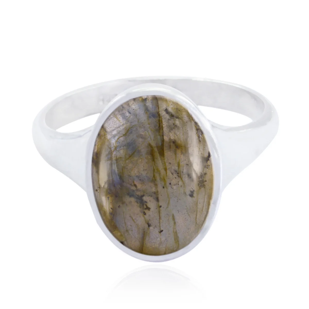Labradorite Solitaire Russian Sterling Silver Gray Gems Minimal Traditional Ring Jewellery - Image 3