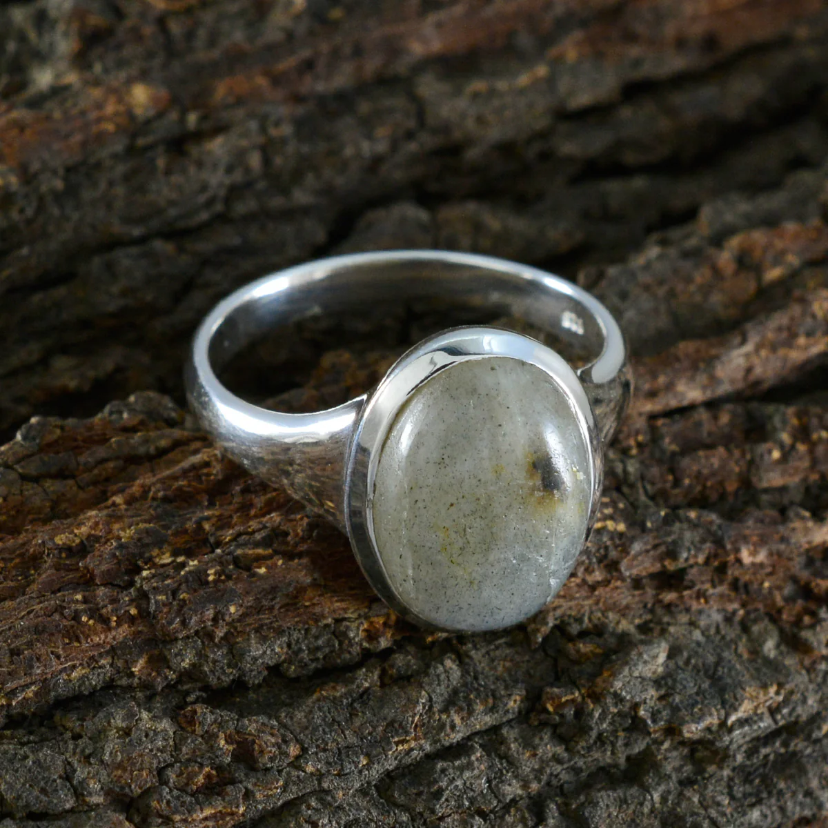 Labradorite Solitaire Russian Sterling Silver Gray Gems Minimal Traditional Ring Jewellery - Image 4