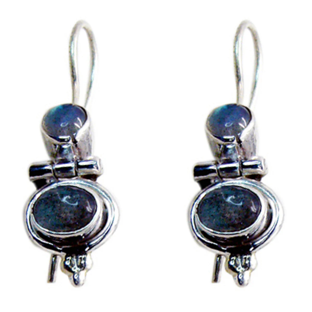 Labradorite Spanish Victoria multiple Dangle Gray 92.5 Silver Earring - Image 2