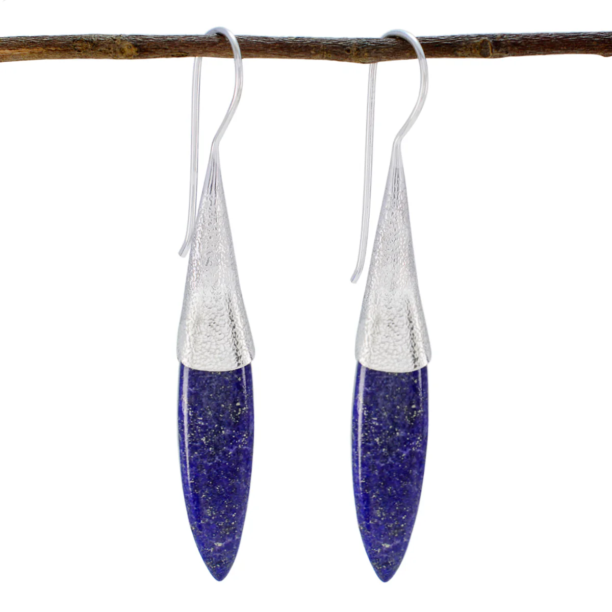 Lapis Lazuli German Hye-jin Solitaire Dangle Blue 925 Silver Earring