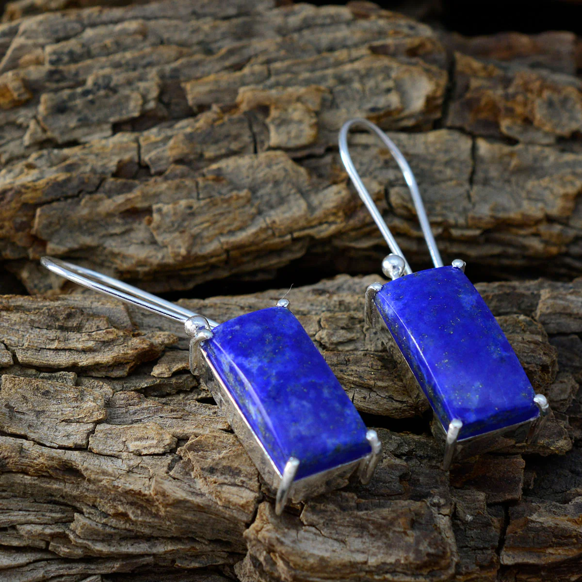Lapis Lazuli German Luisa Solitaire Dangle Blue 925 Sterling Silver Earring - Image 3