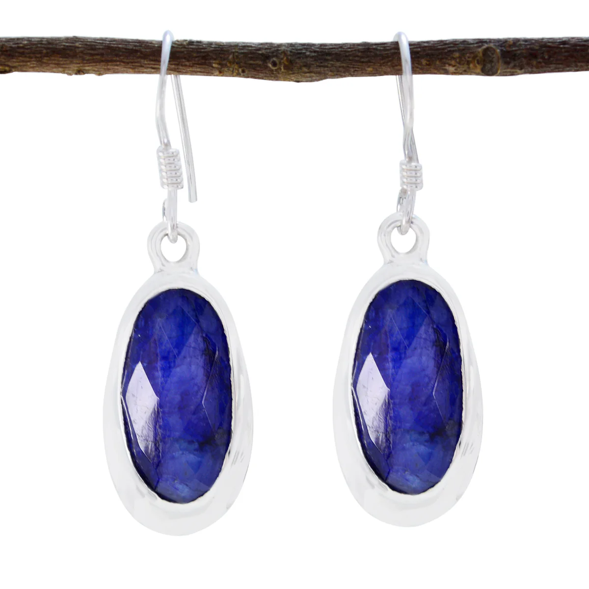 Lapis Lazuli Mexican Rebeca Solitaire Dangle Blue 925 Silver Earring