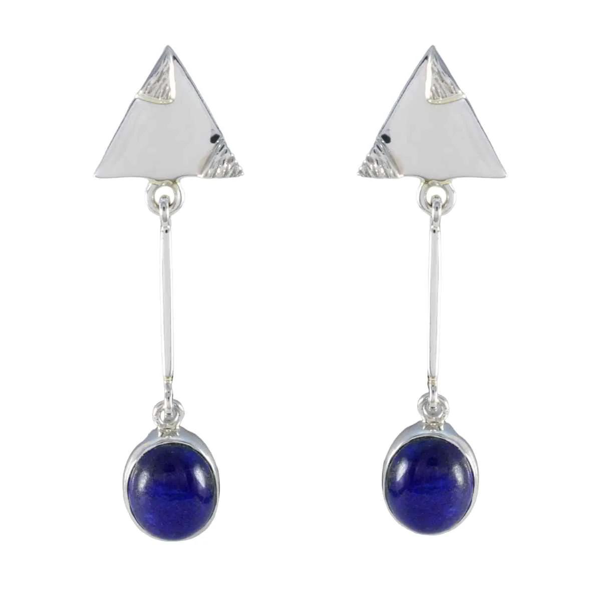Lapis Lazuli Middle Eastern Nella Solitaire Stud Blue Sterling Silver Earring